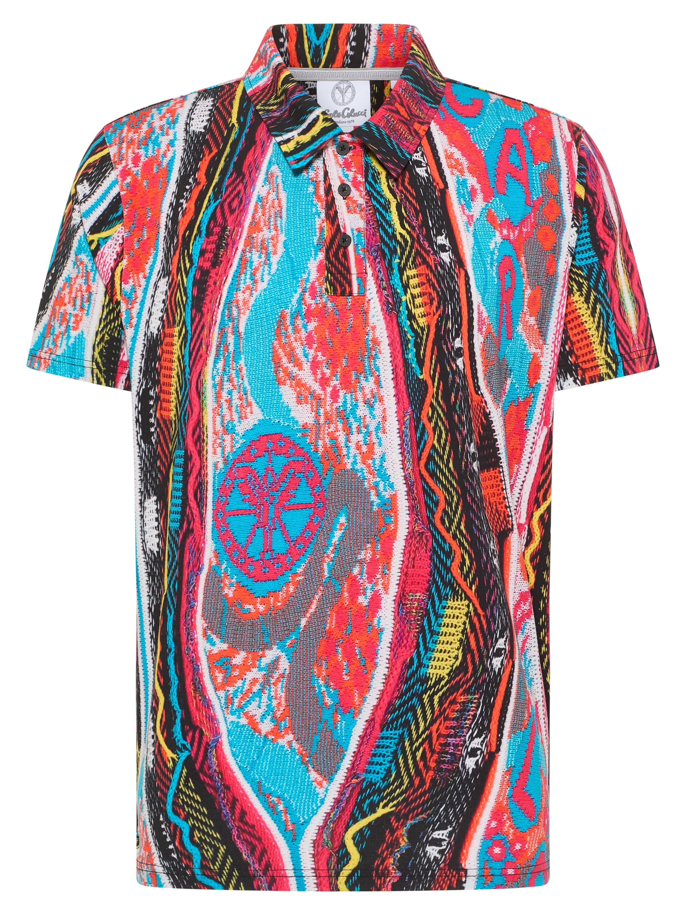 Poloshirt mit Strickdruck