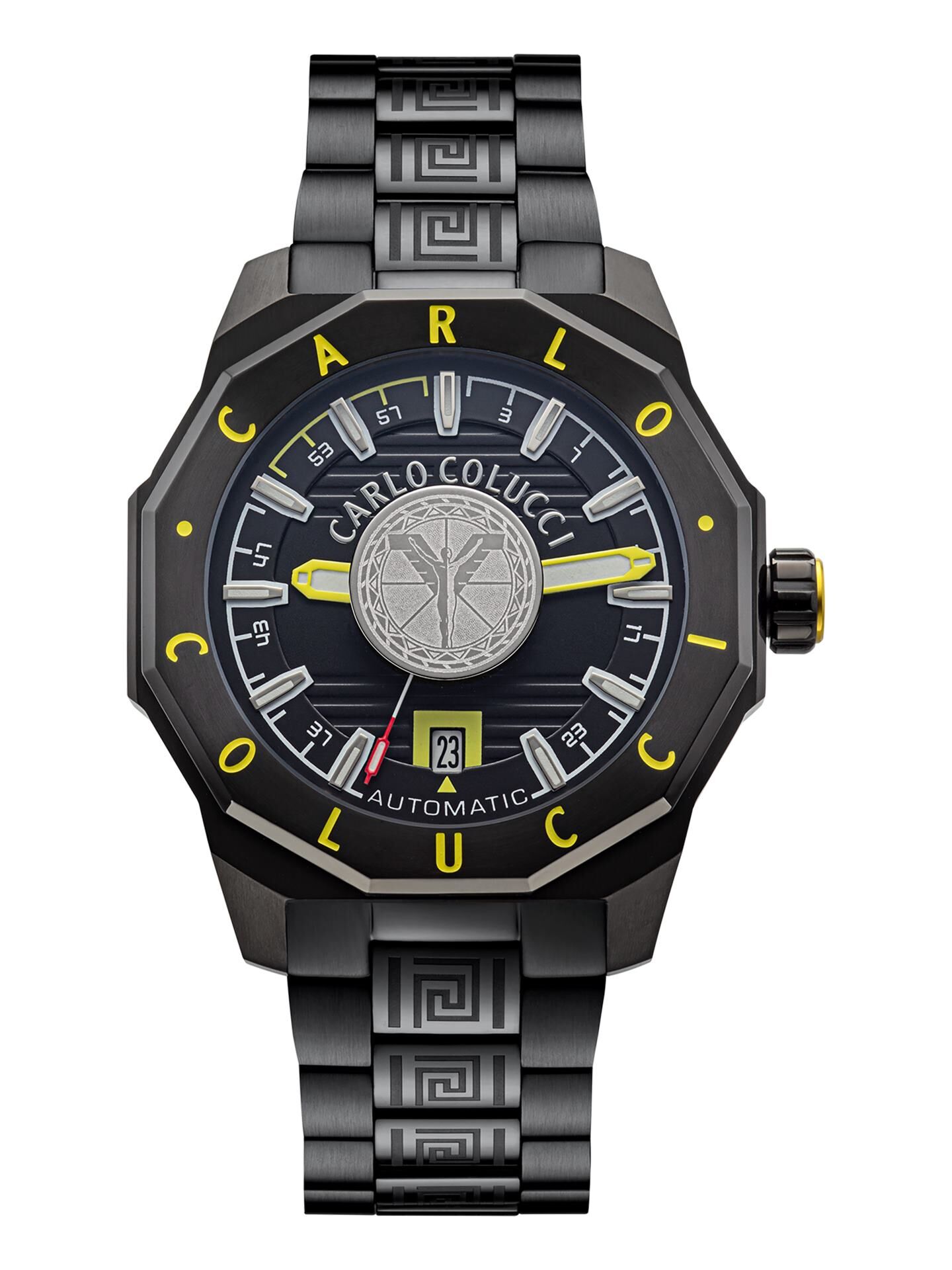 Round stainless steel watch