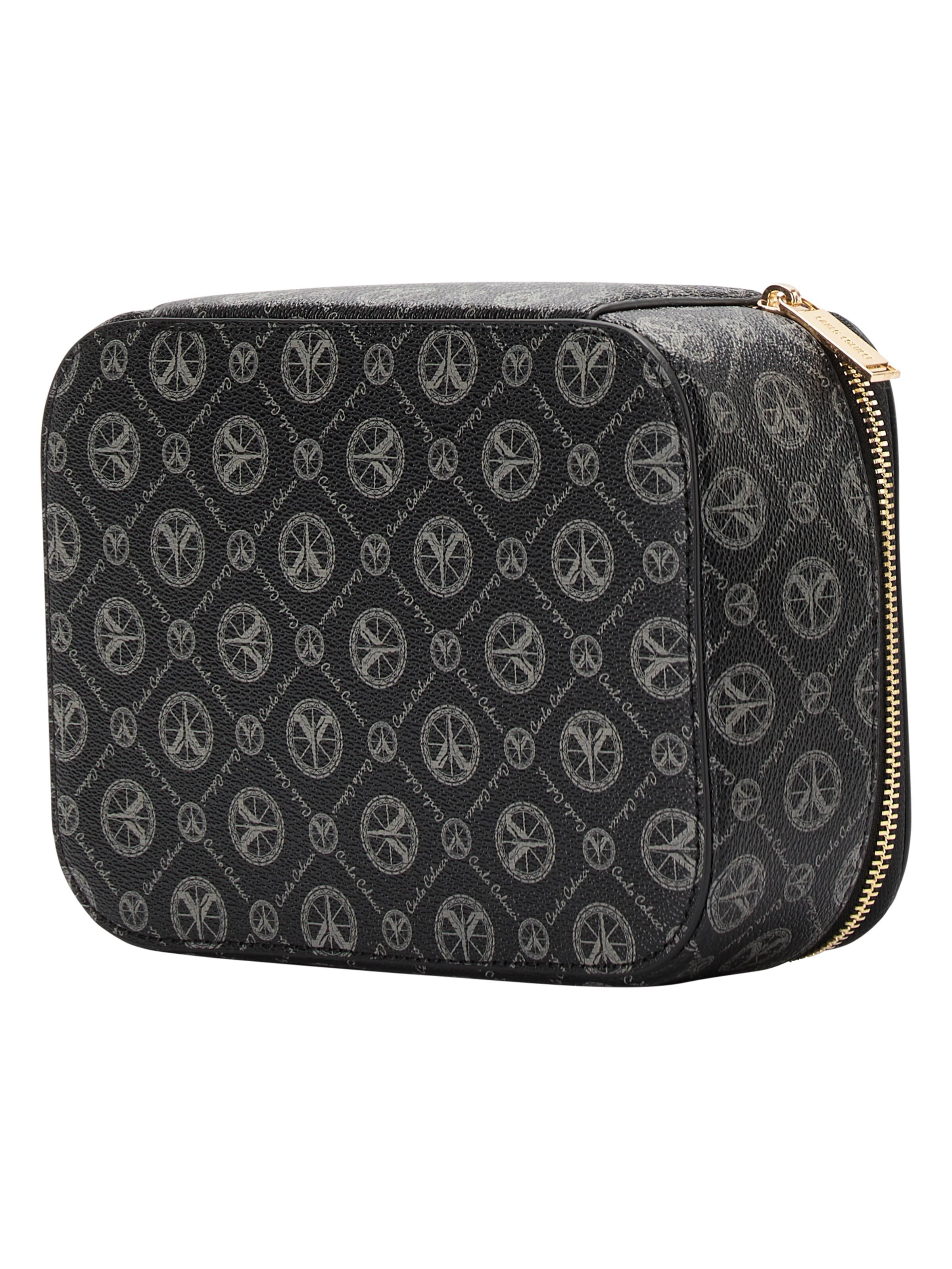 Carlo Colucci Flache Kosmetiktasche - Schwarz Schwarz