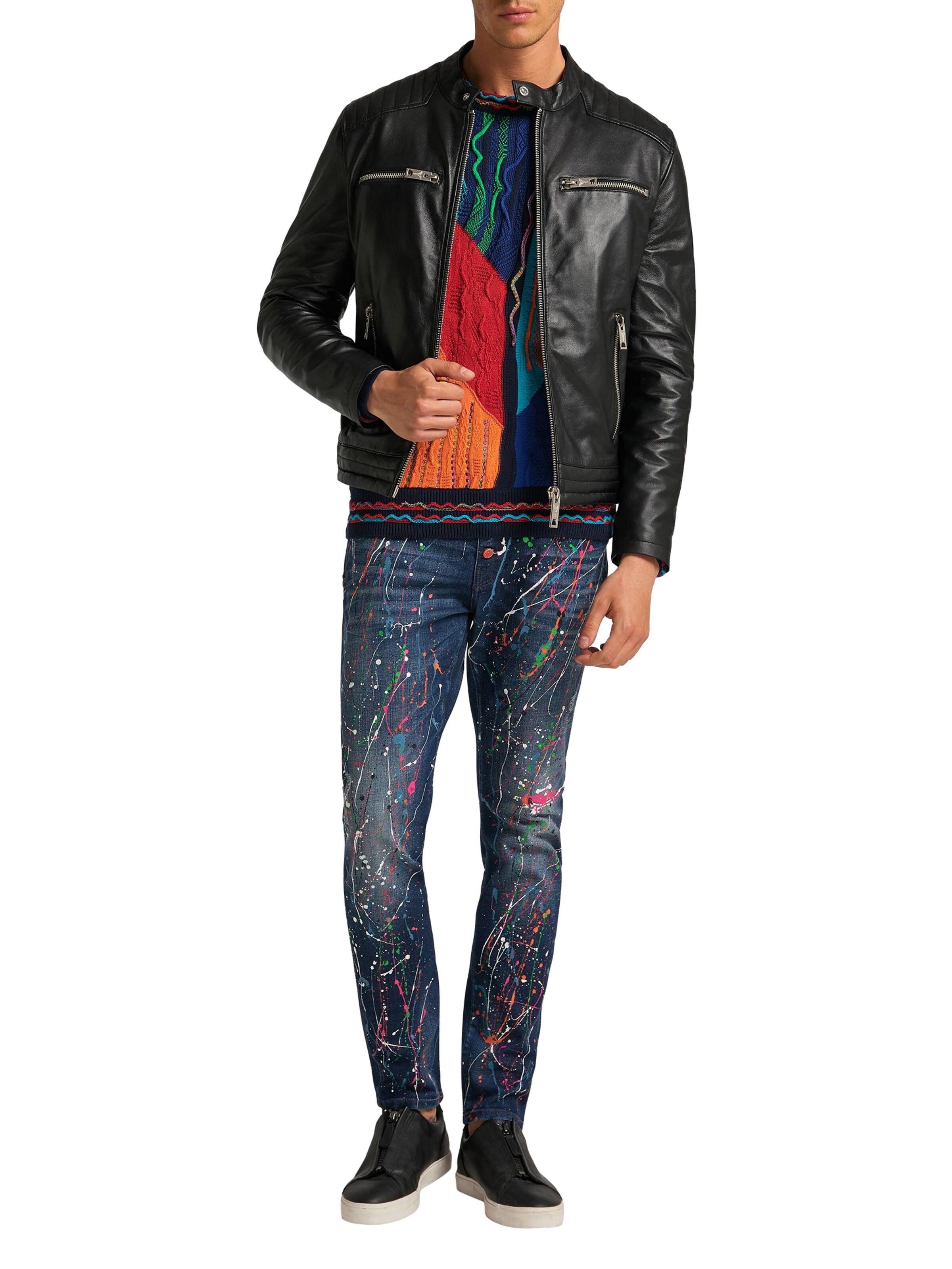 Herren Biker Lederjacke