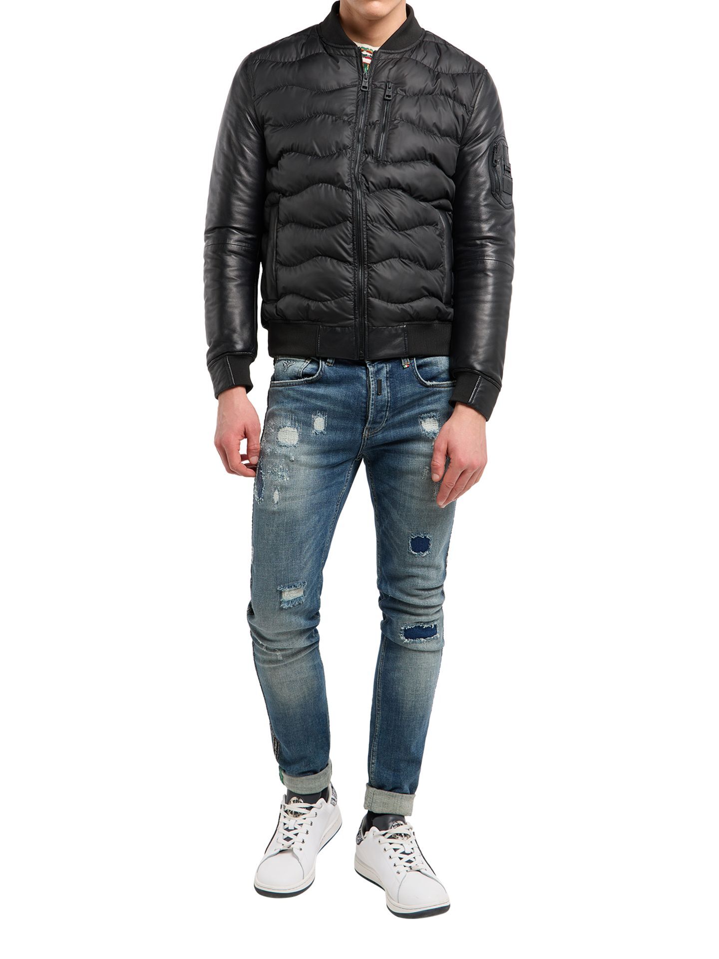   Men's nylon leather jacket