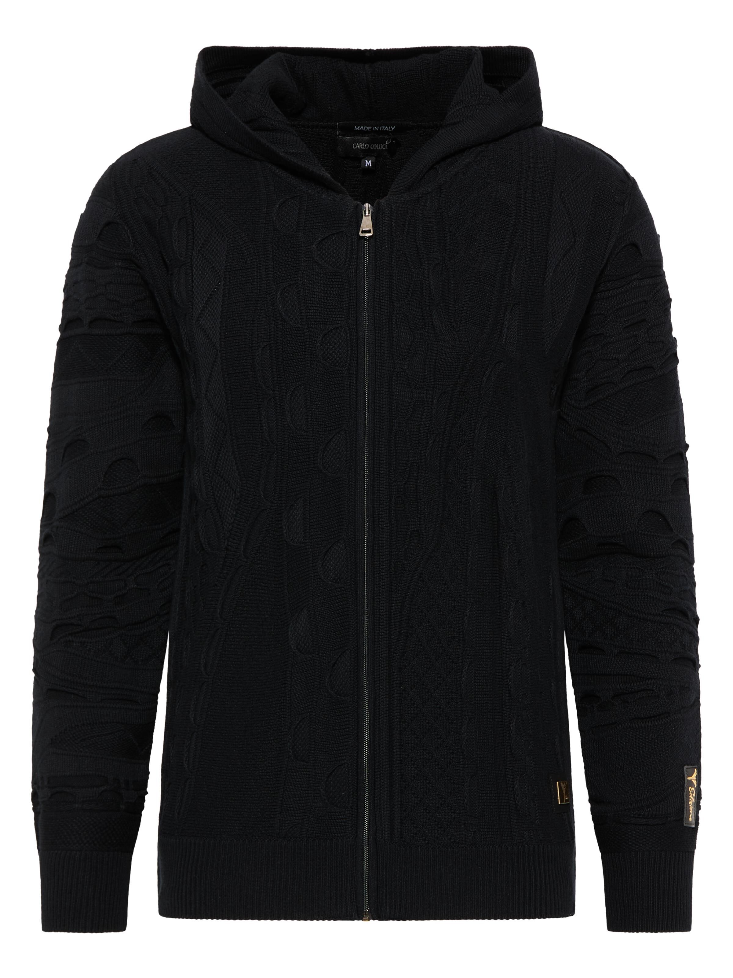 Unifarbene EDIZIONE Strickjacke mit Kapuze