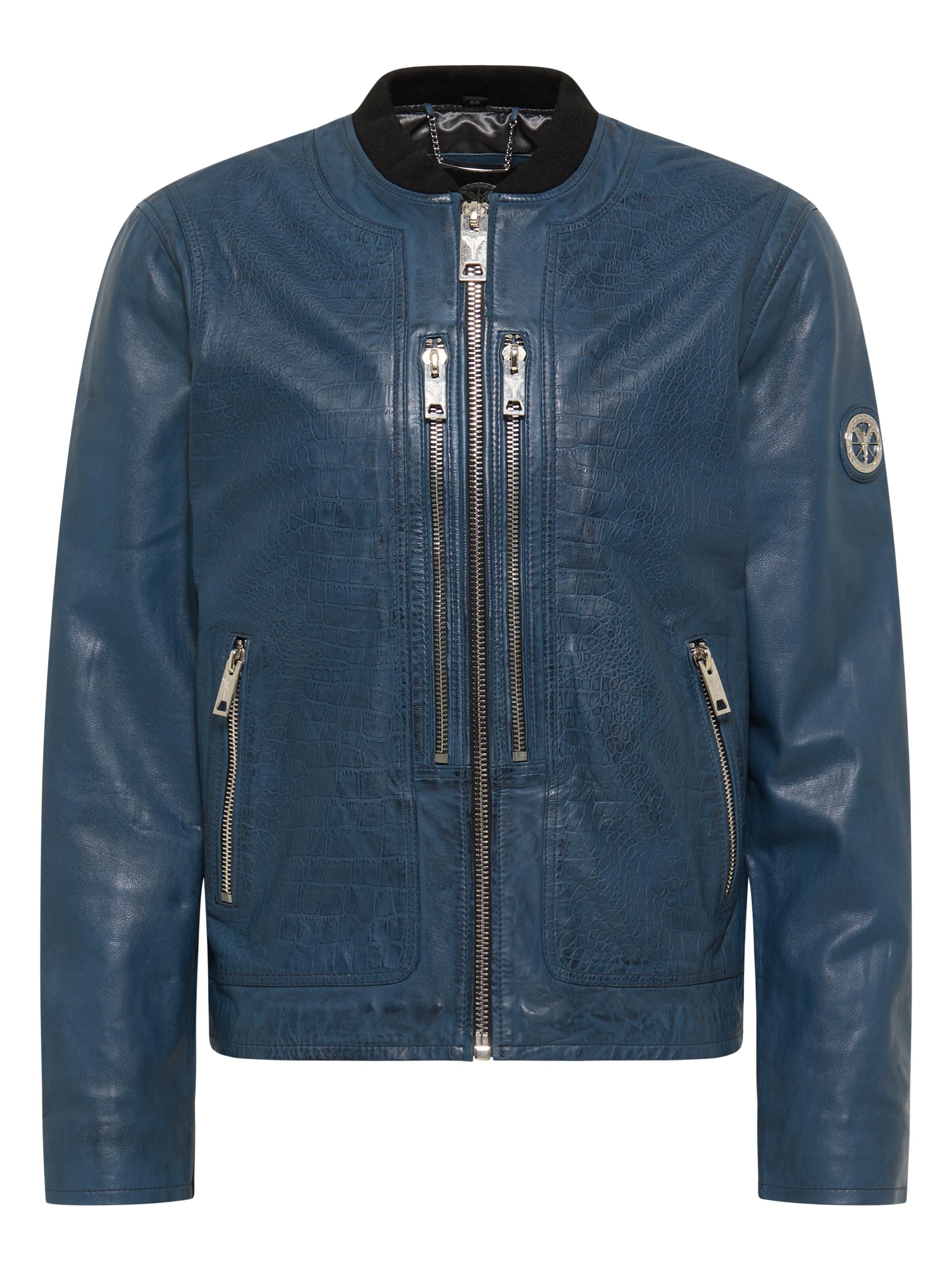 Men's leatherjacket in croco optic