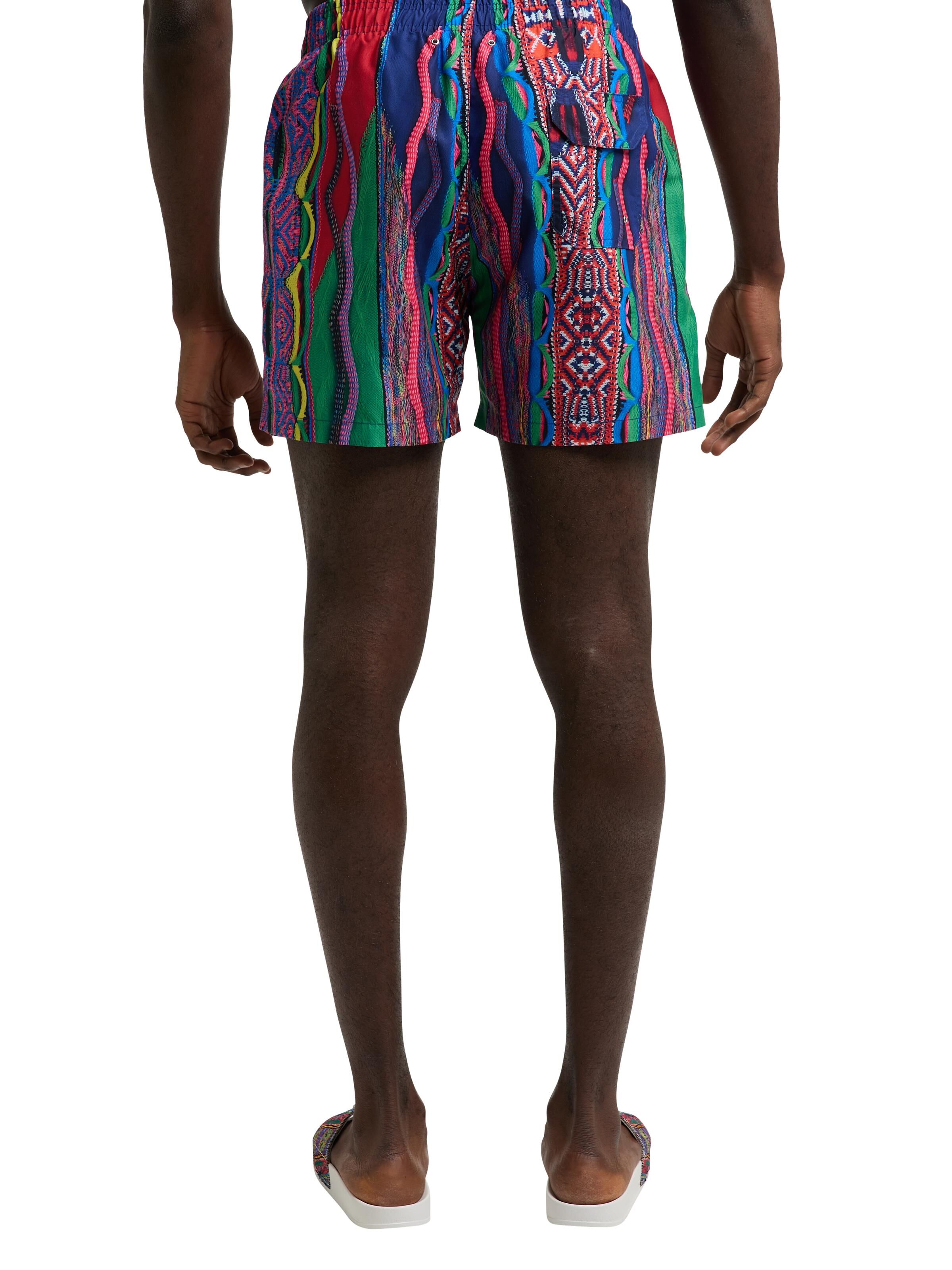 Swim shorts with knit print | Navy / Multicolor | XS | CC-C3340-103-XS