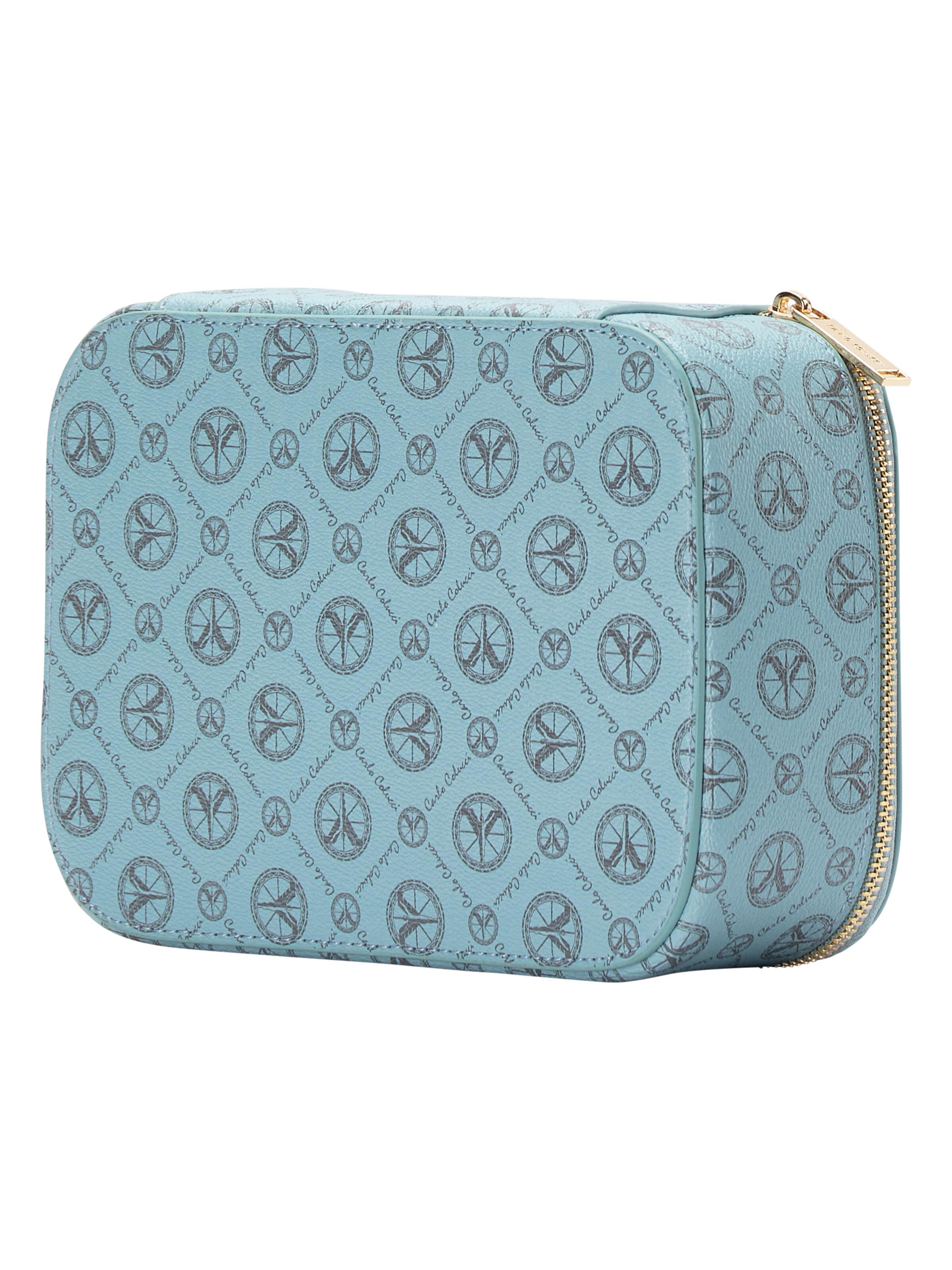 Carlo Colucci Flache Kosmetiktasche - Blau