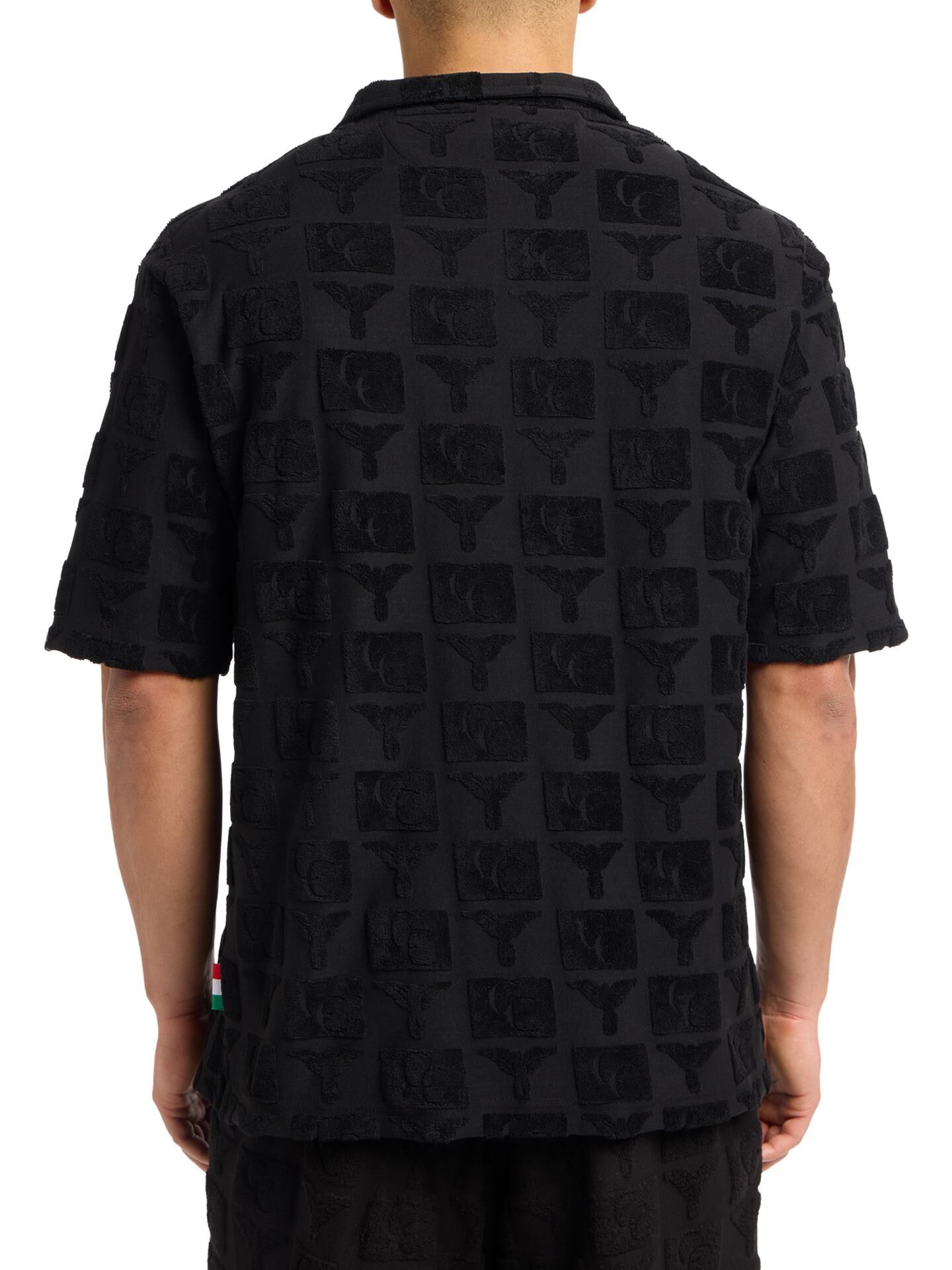  Oversize Poloshirt mit Frotteeinsätzen