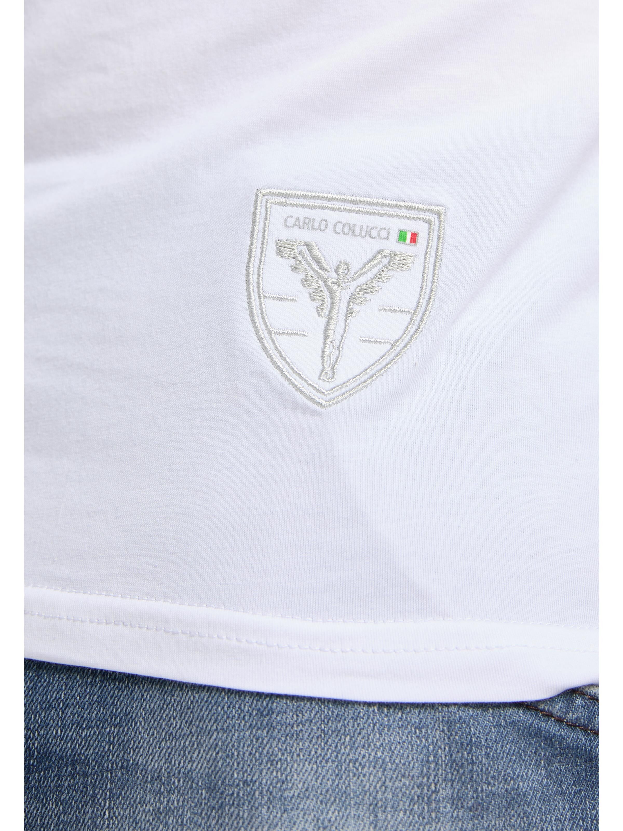  V-neck T-shirt with logo embroidery
