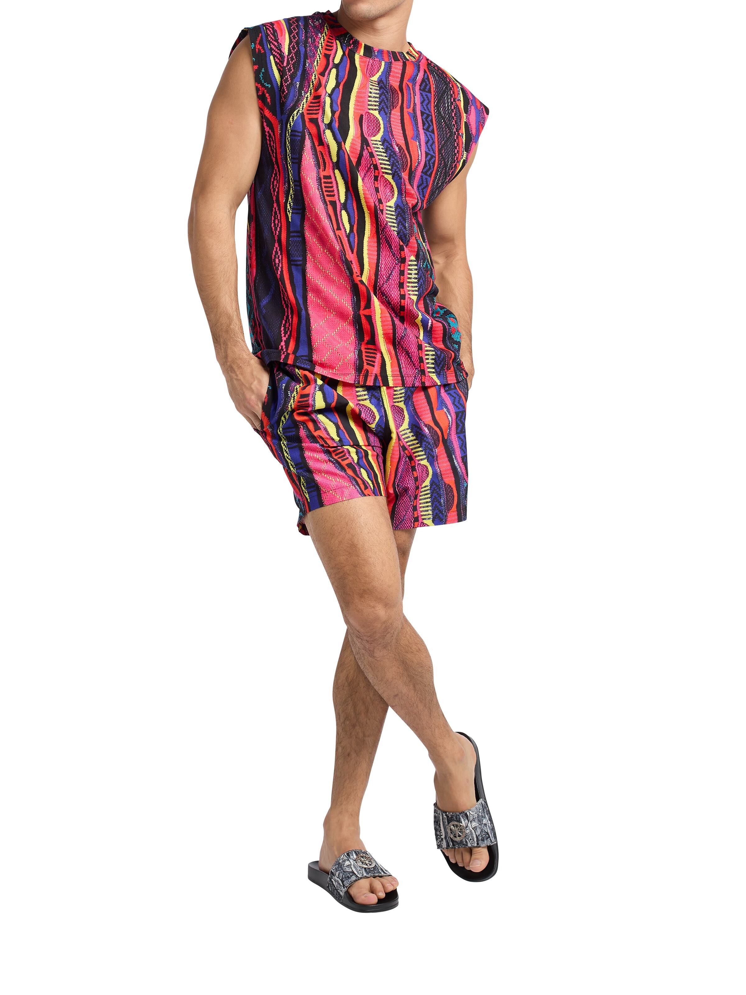 Swim shorts with knit print