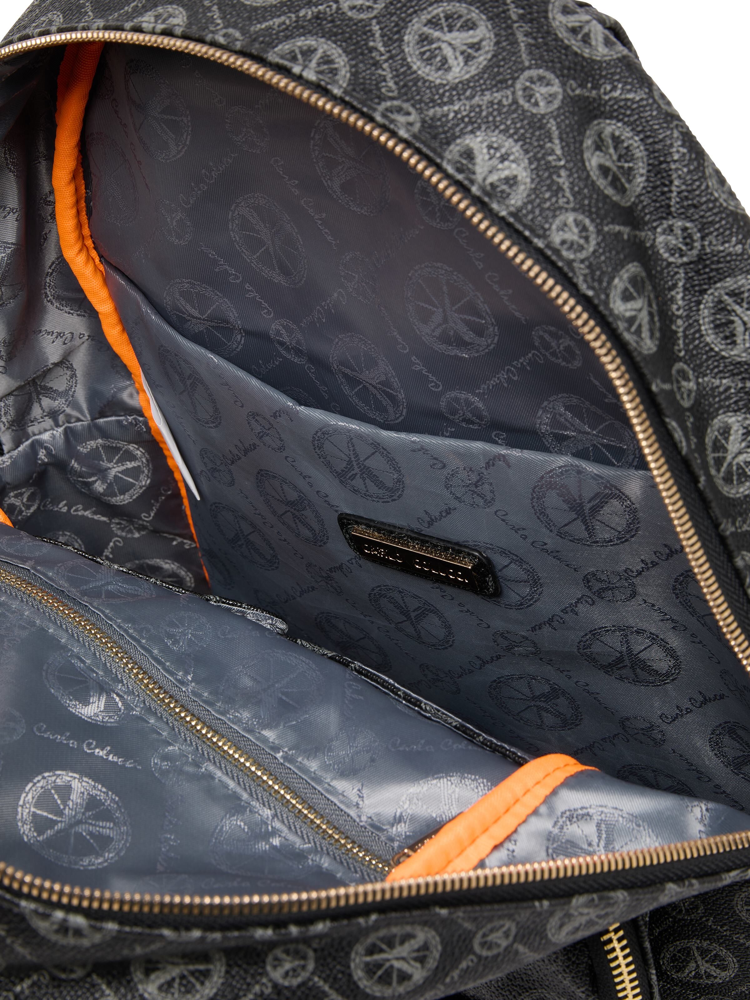 Backpack with logo print