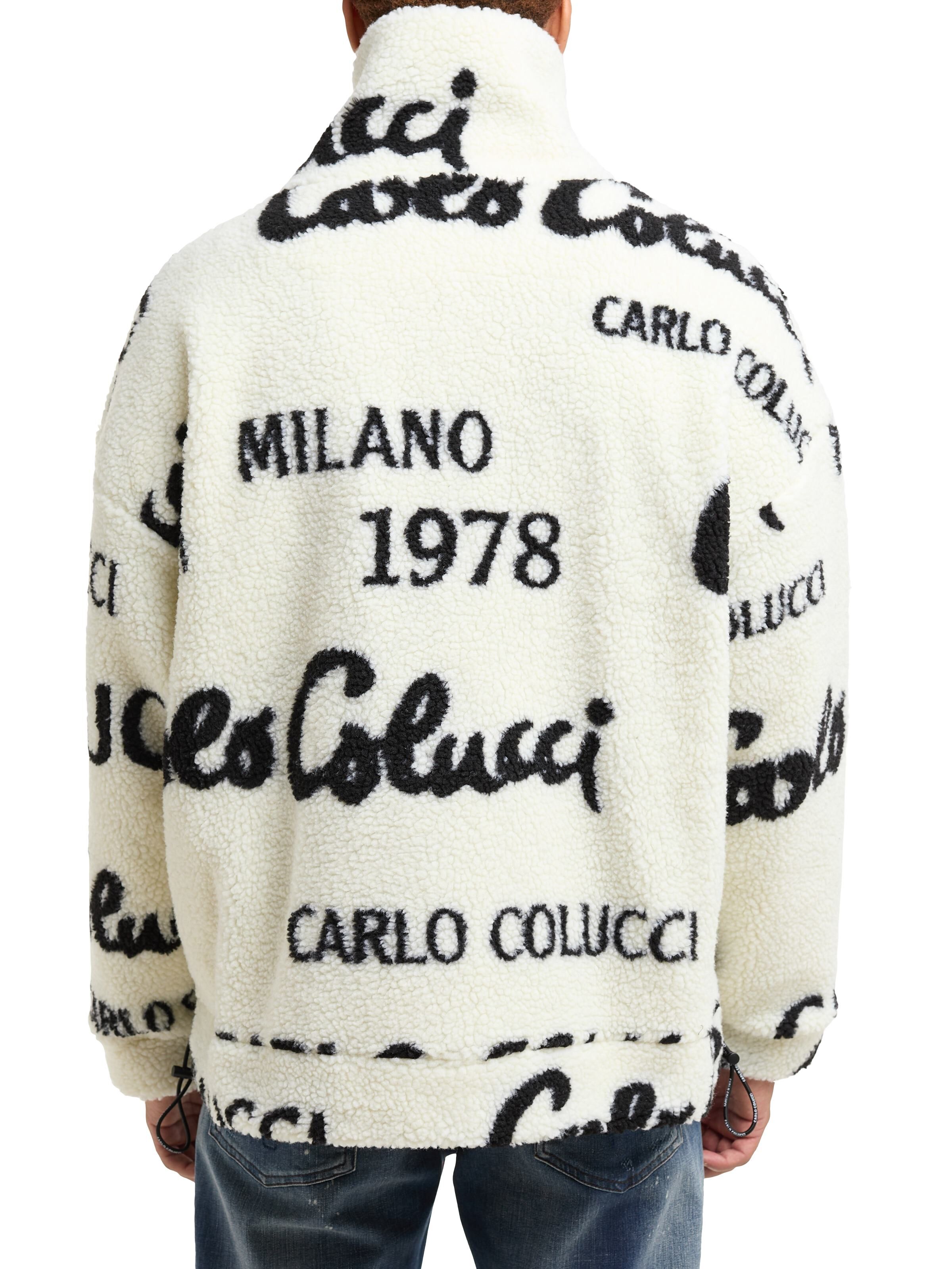 Colucci Pullover Carlo Colucci Jacke Herren Jacquard Teddy-fleece 