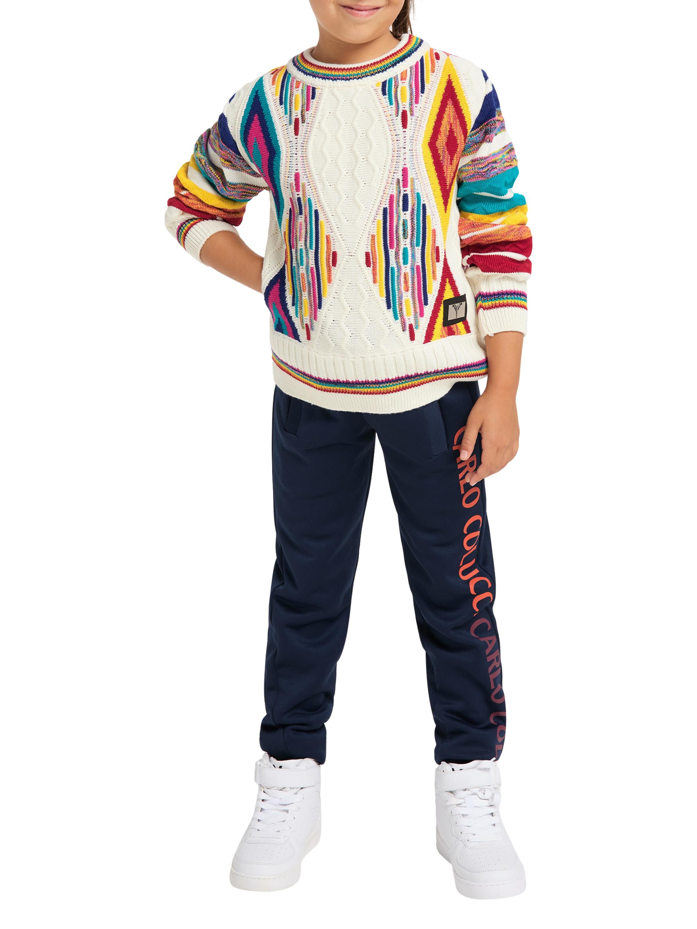 Kinder Jacquard Strickpullover