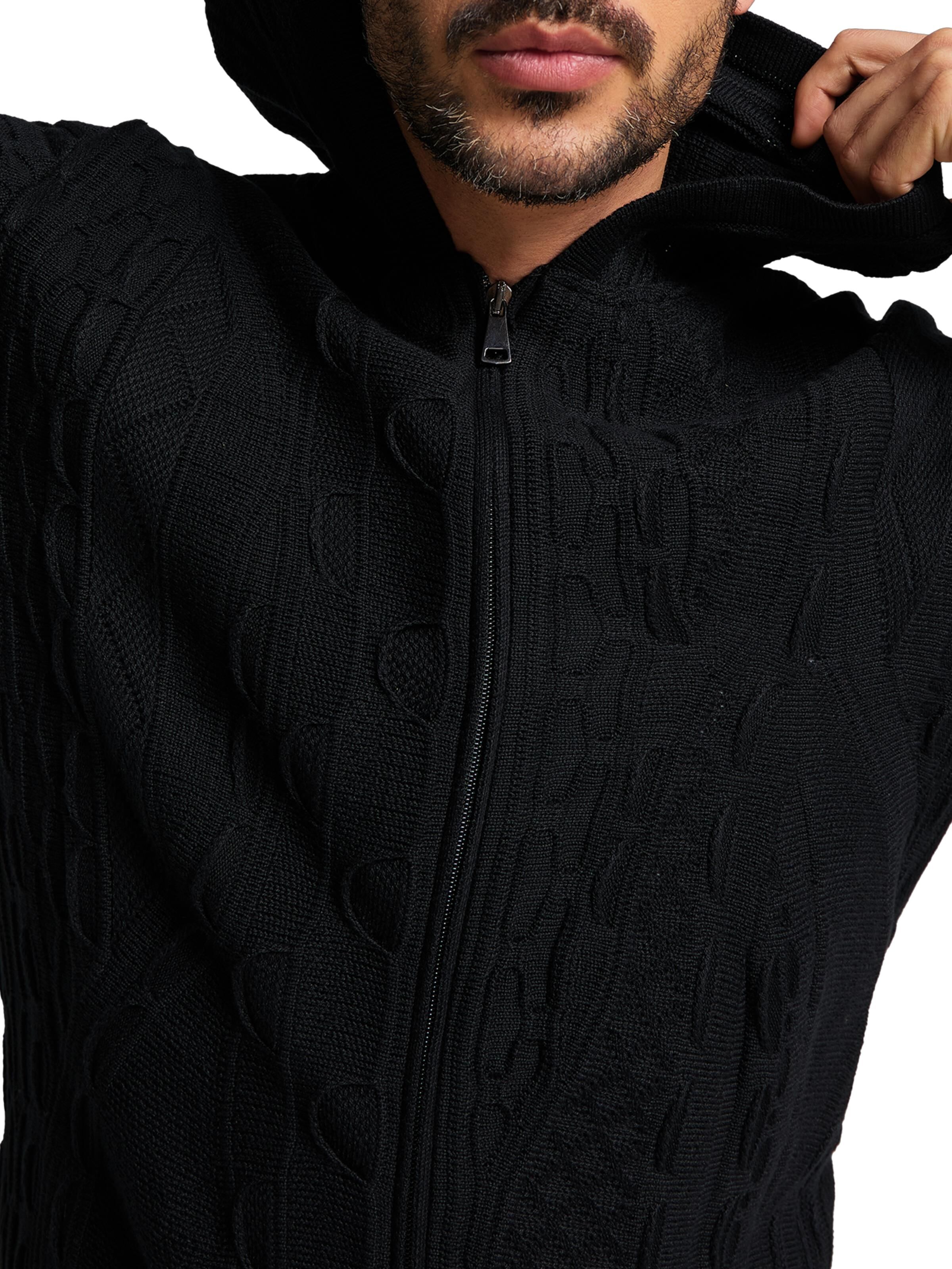 Unifarbene EDIZIONE Strickjacke mit Kapuze