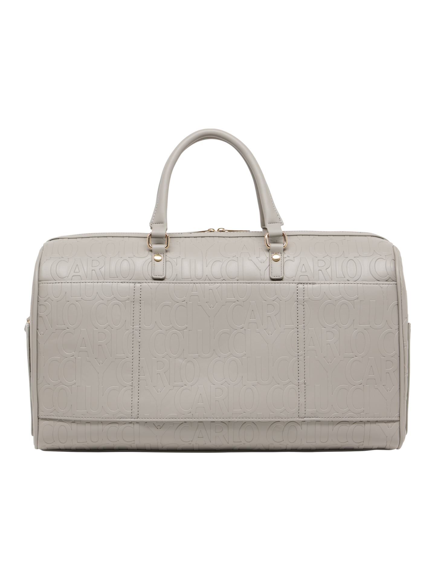 Weekender with embossed logo lettering