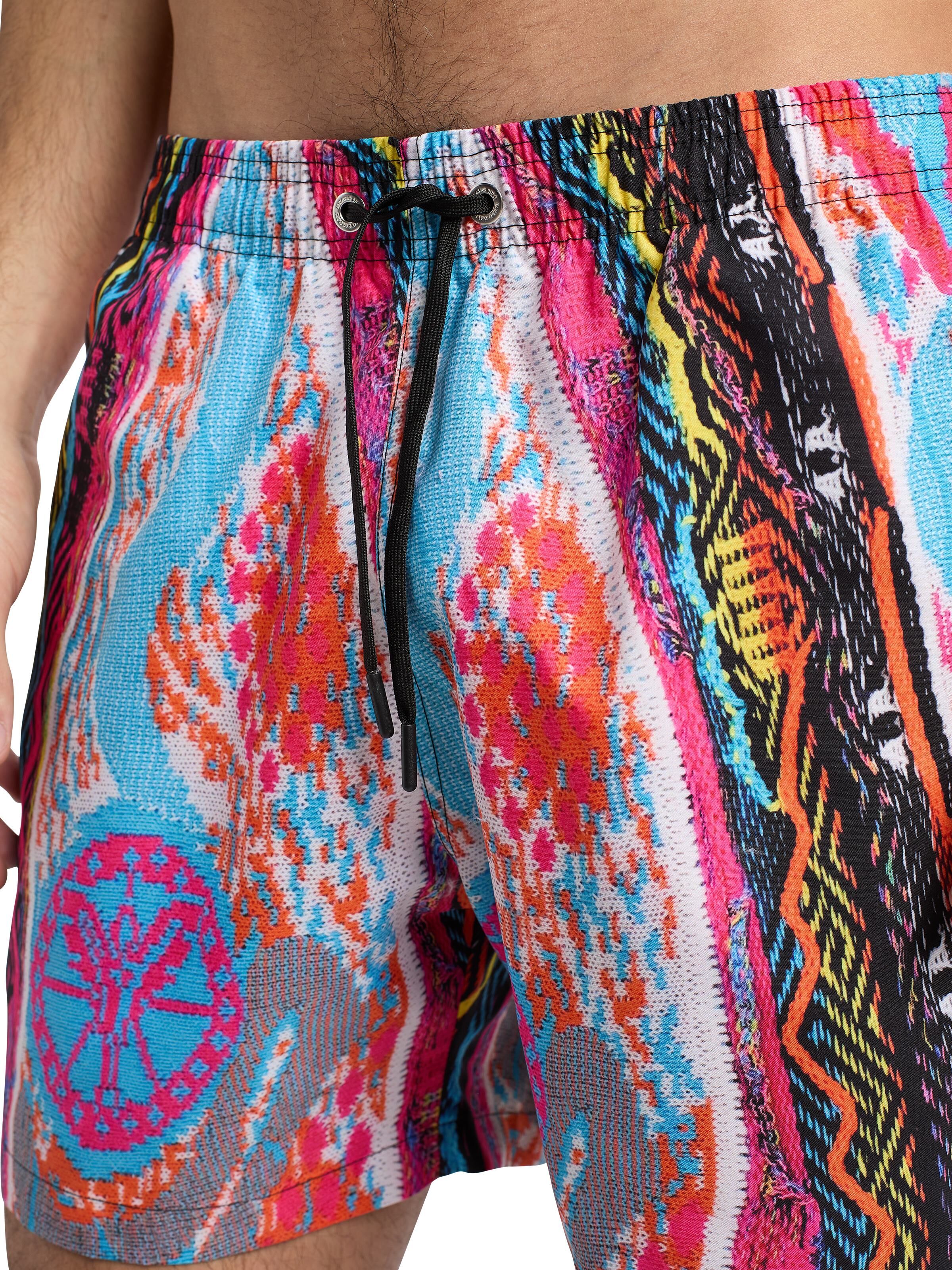 Badeshort mit Strickdruck