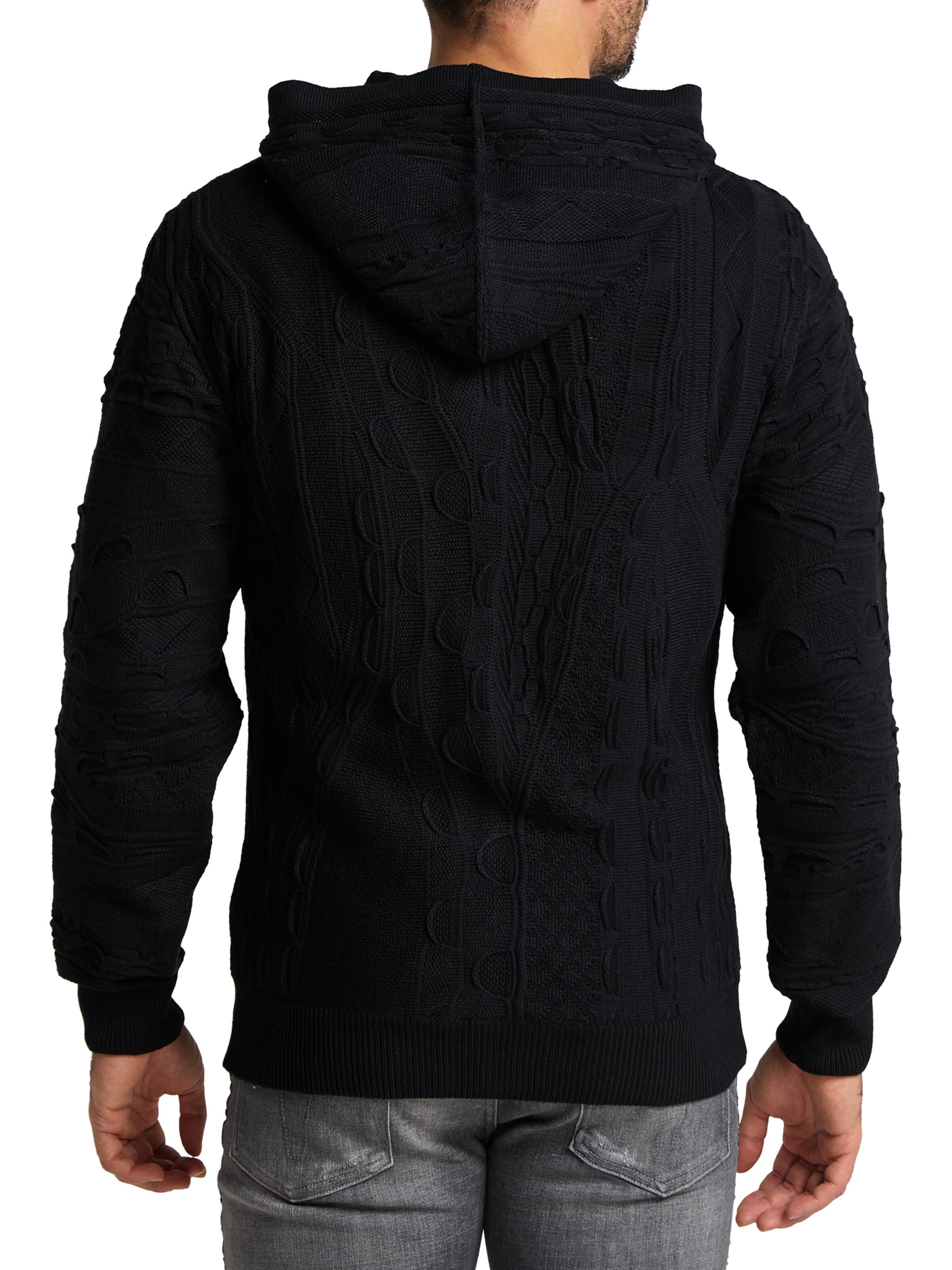  Unifarbene EDIZIONE Strickjacke mit Kapuze