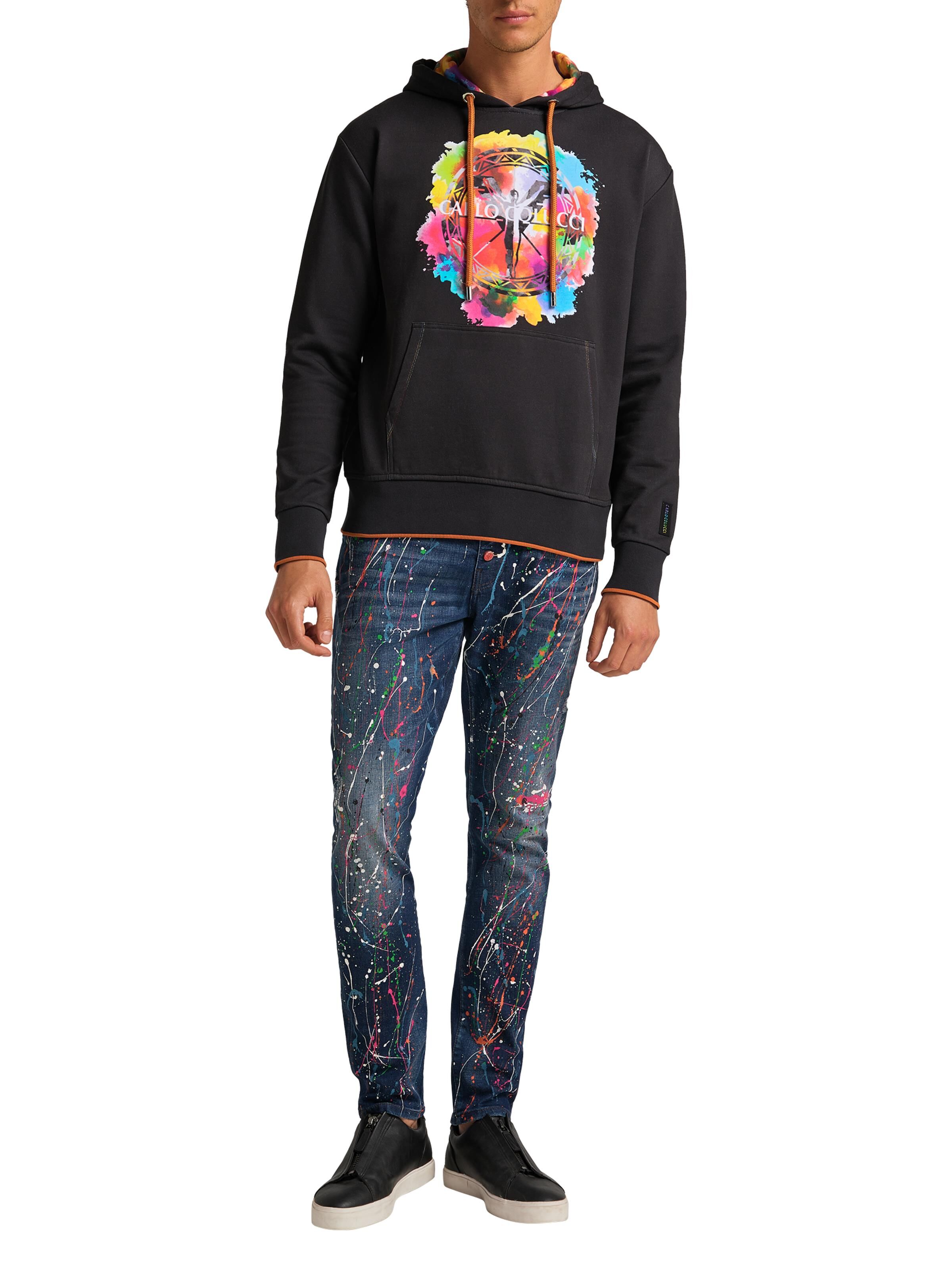 Dready Stamp Front Print Hoody main image 1