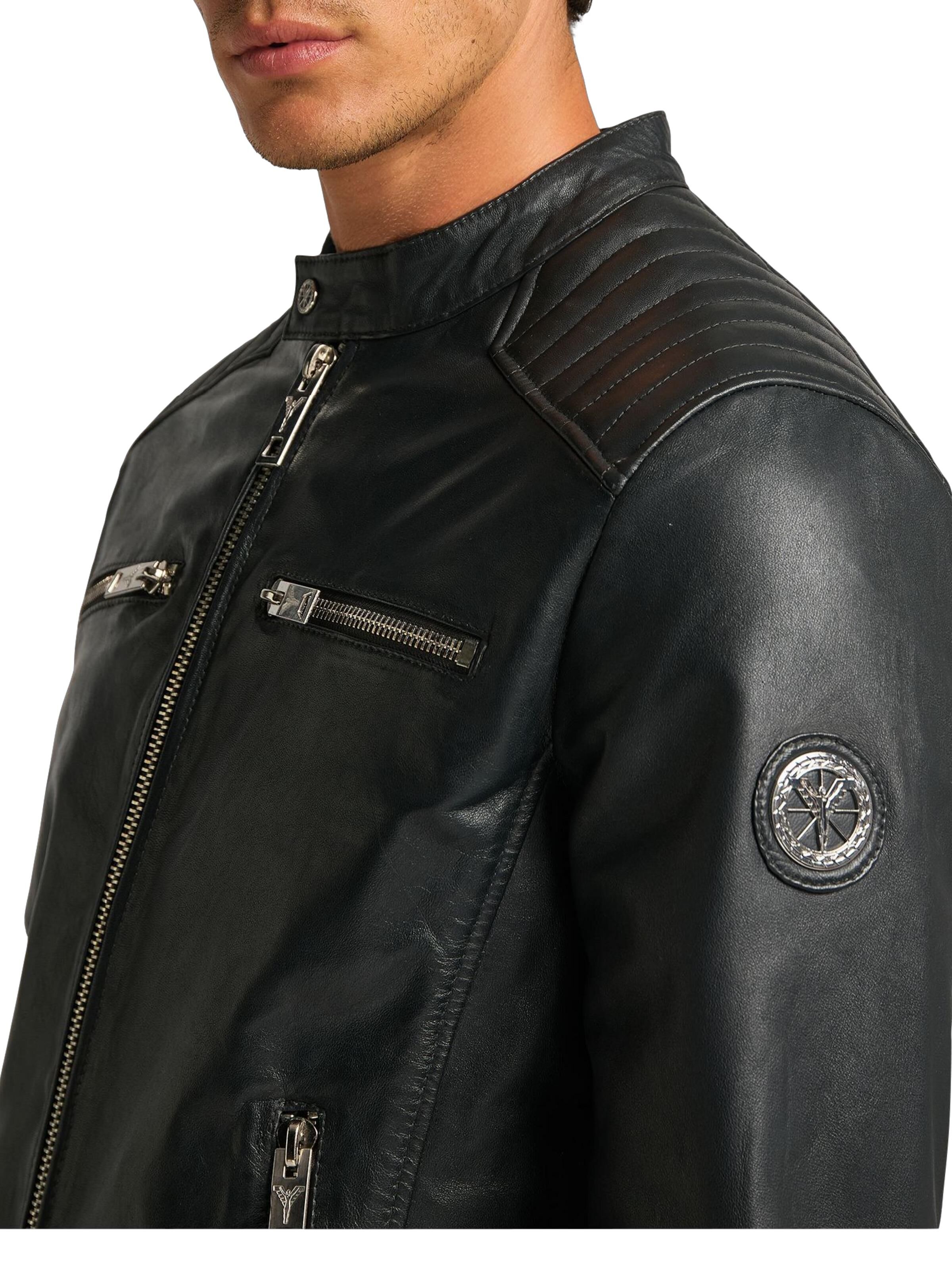 Herren Biker Lederjacke