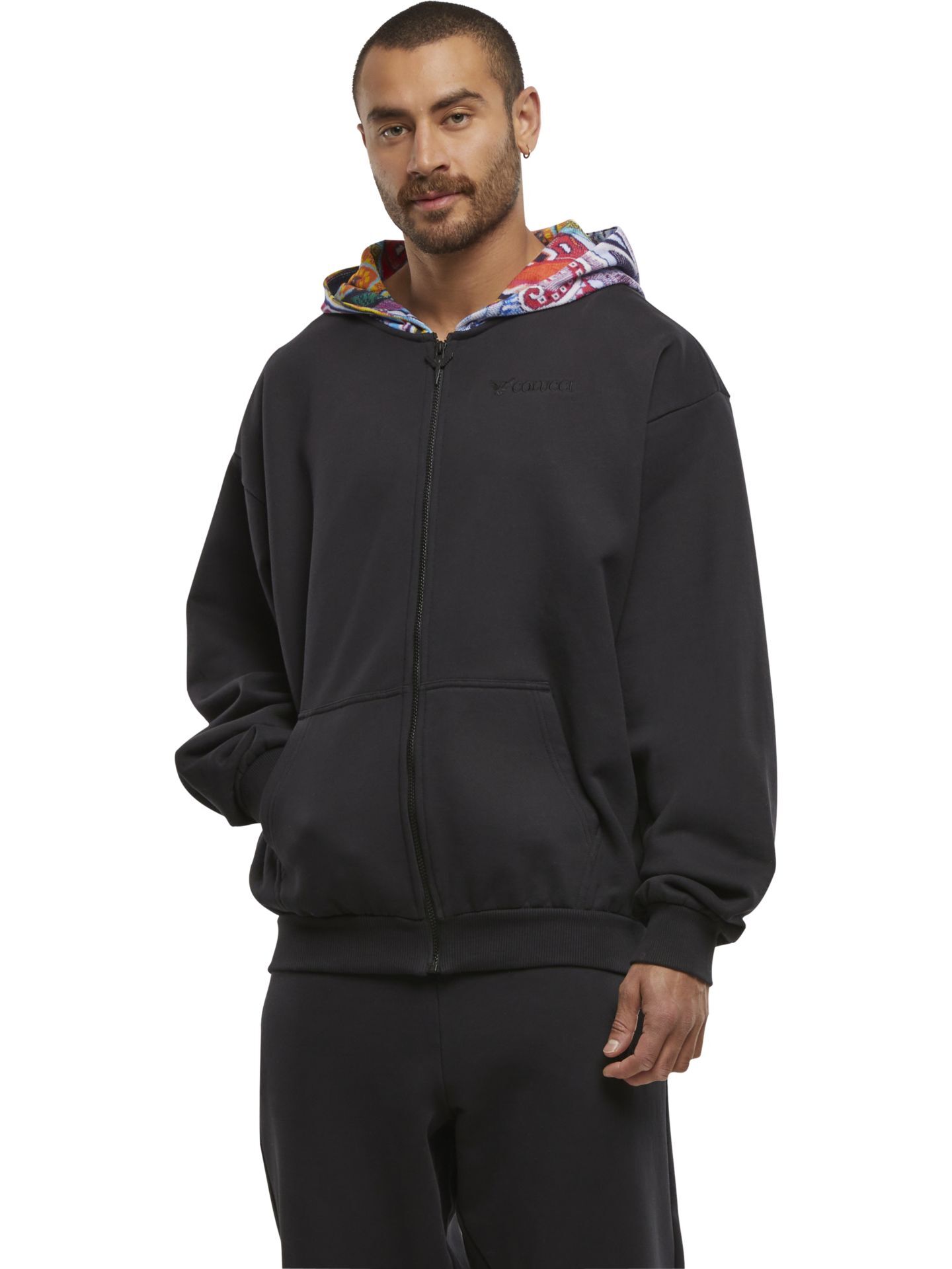 Sweat jacket with embroidery