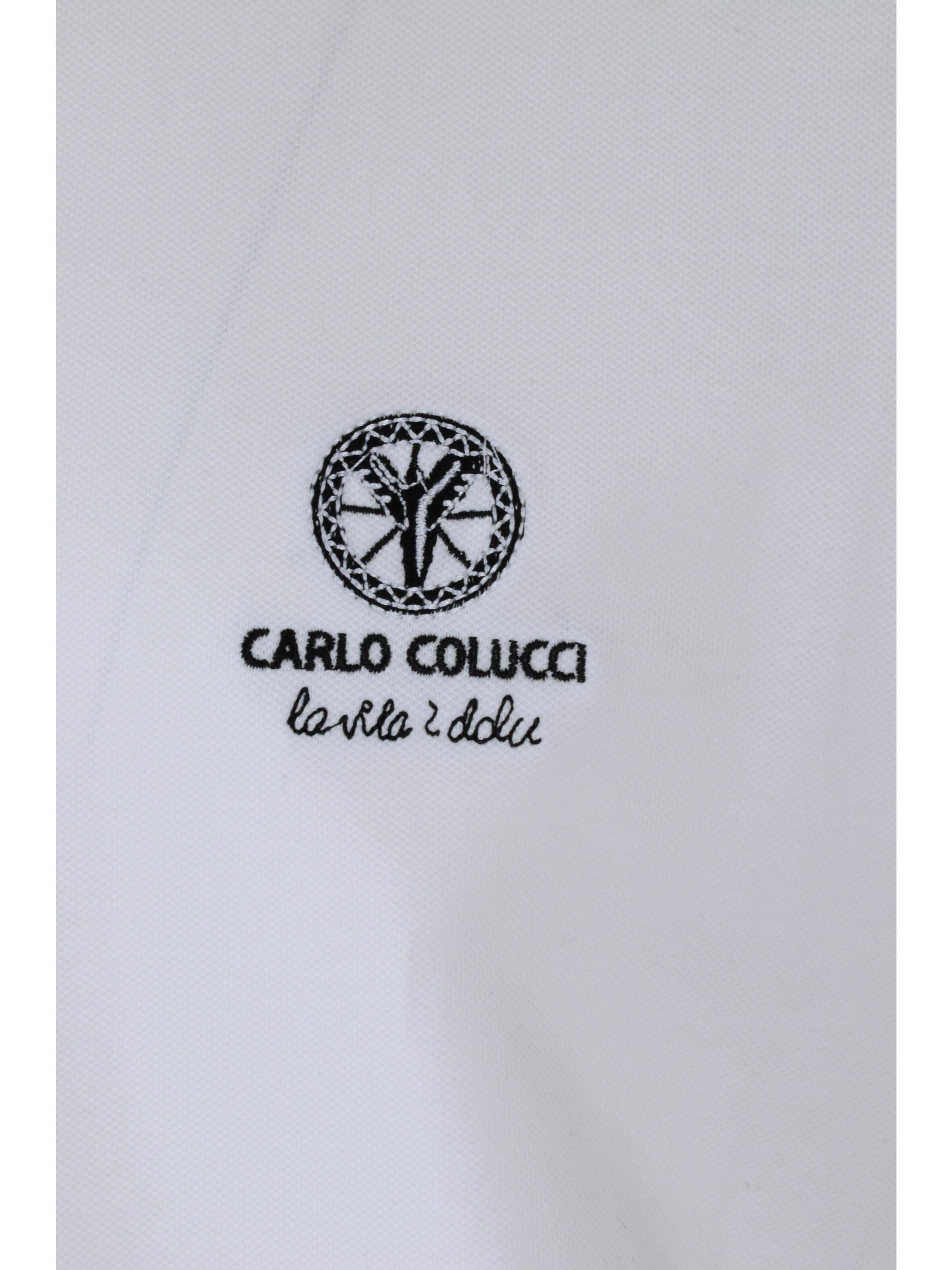 Unifarbenes Poloshirt mit Logo in Kontrastfarben