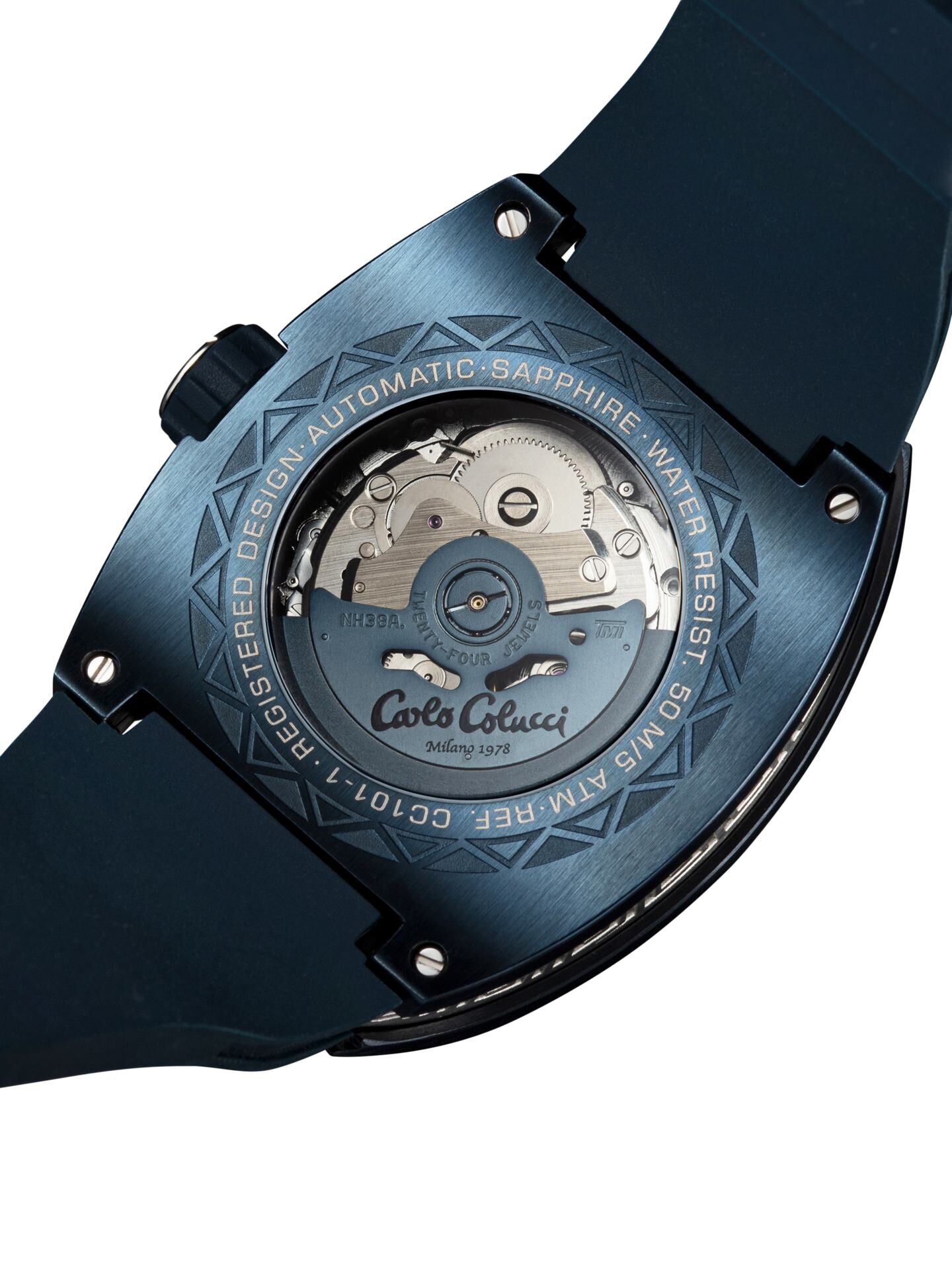  Stainless steel watch with silicone strap