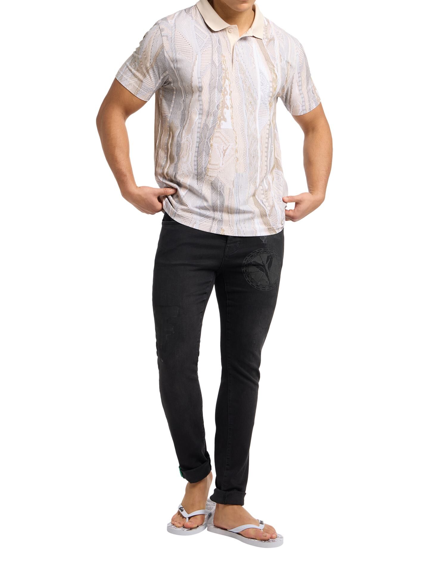  Poloshirt mit Knitprint