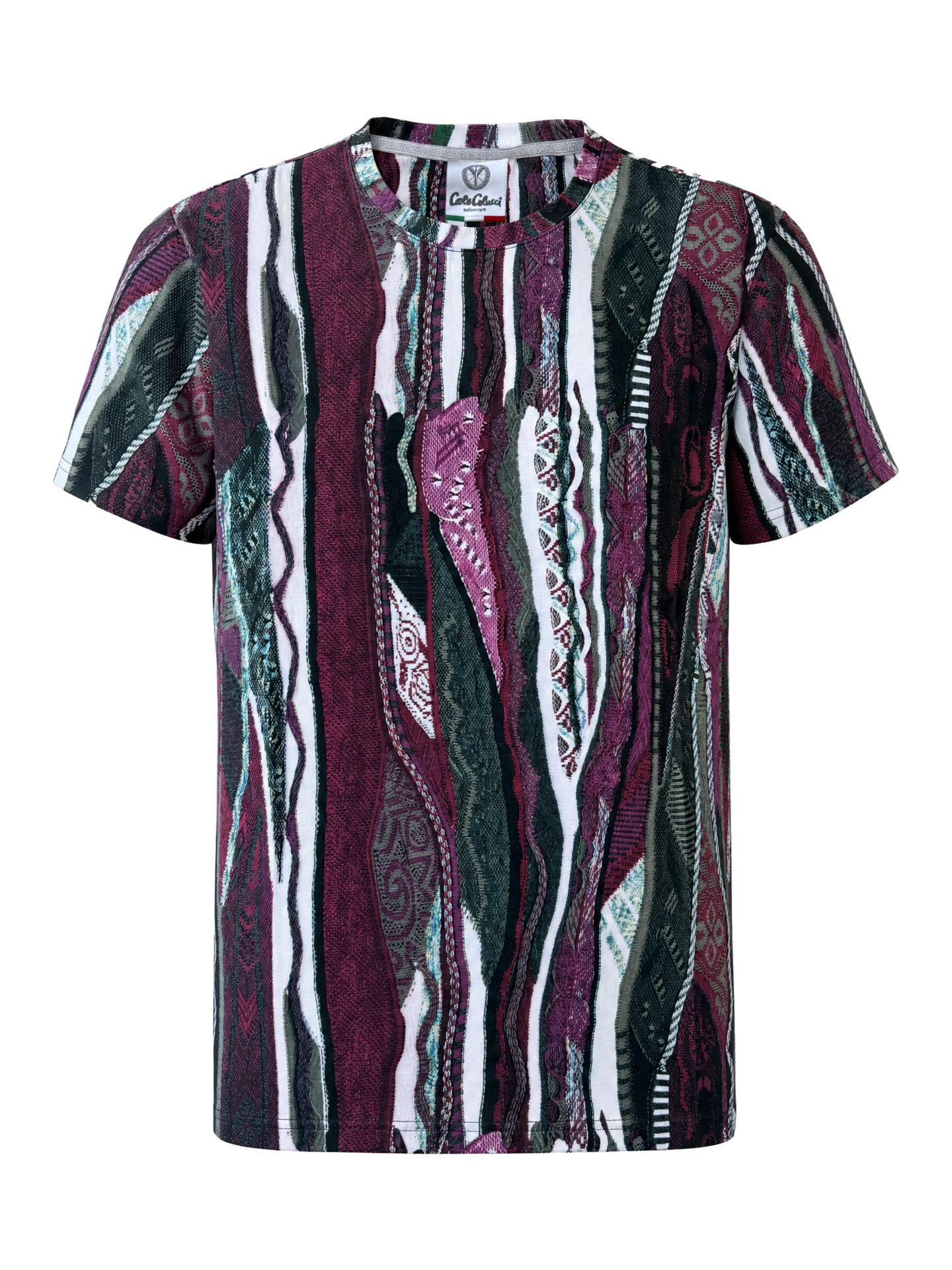 Carlo Colucci Knit Print Story T-Shirt - Rot L