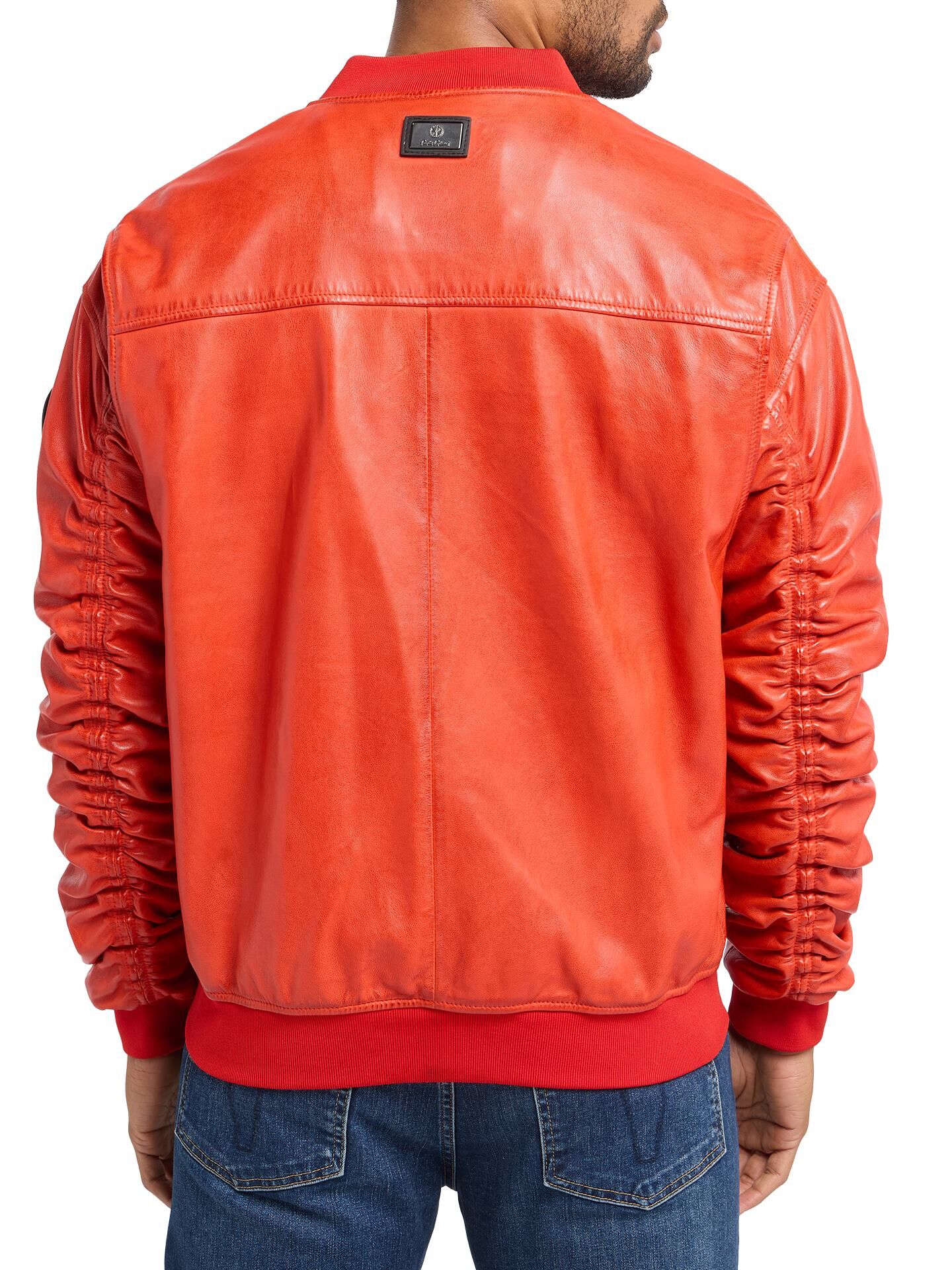  Leather college jacket with unique badge