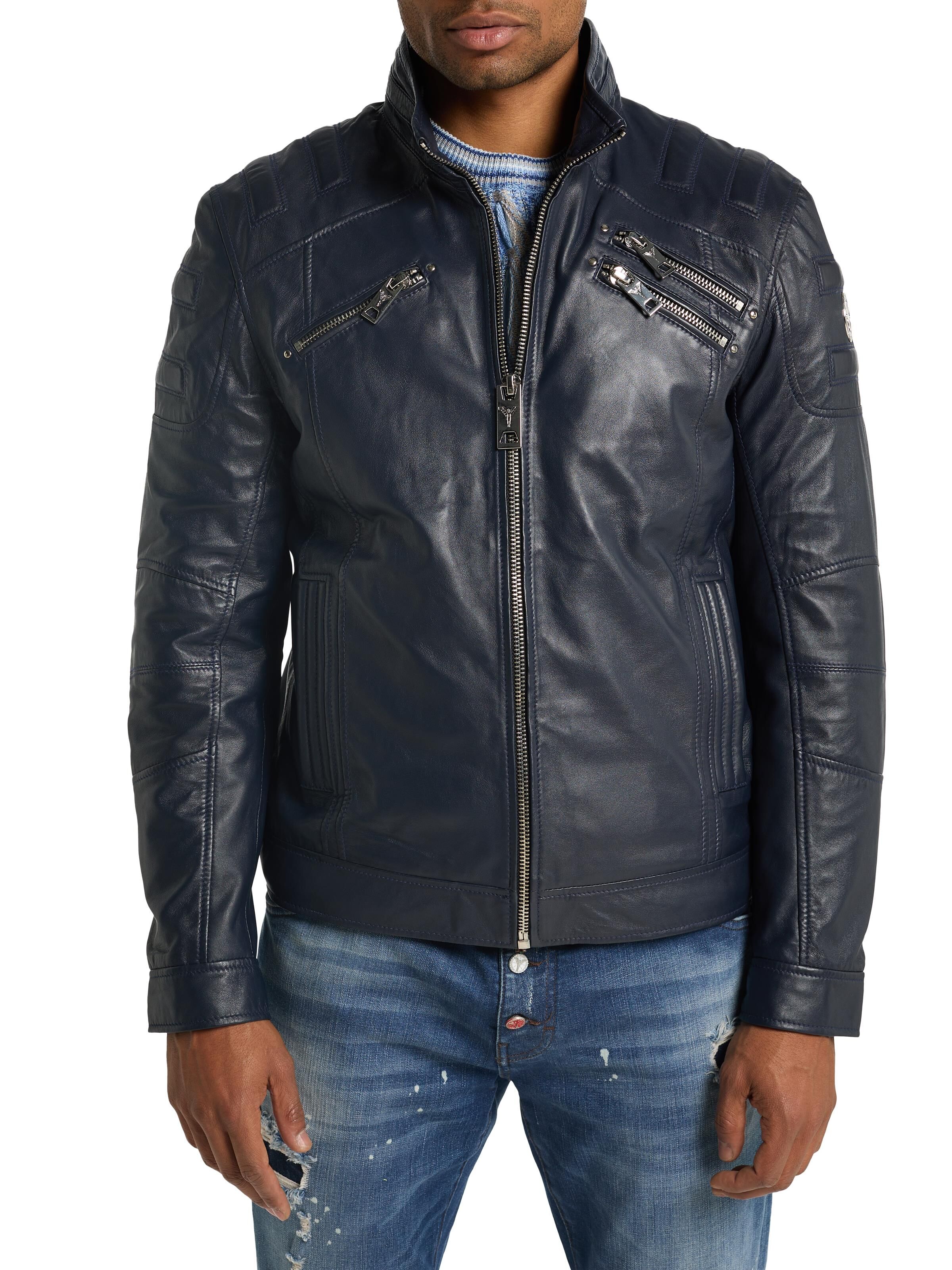 Leather jacket in Biker style