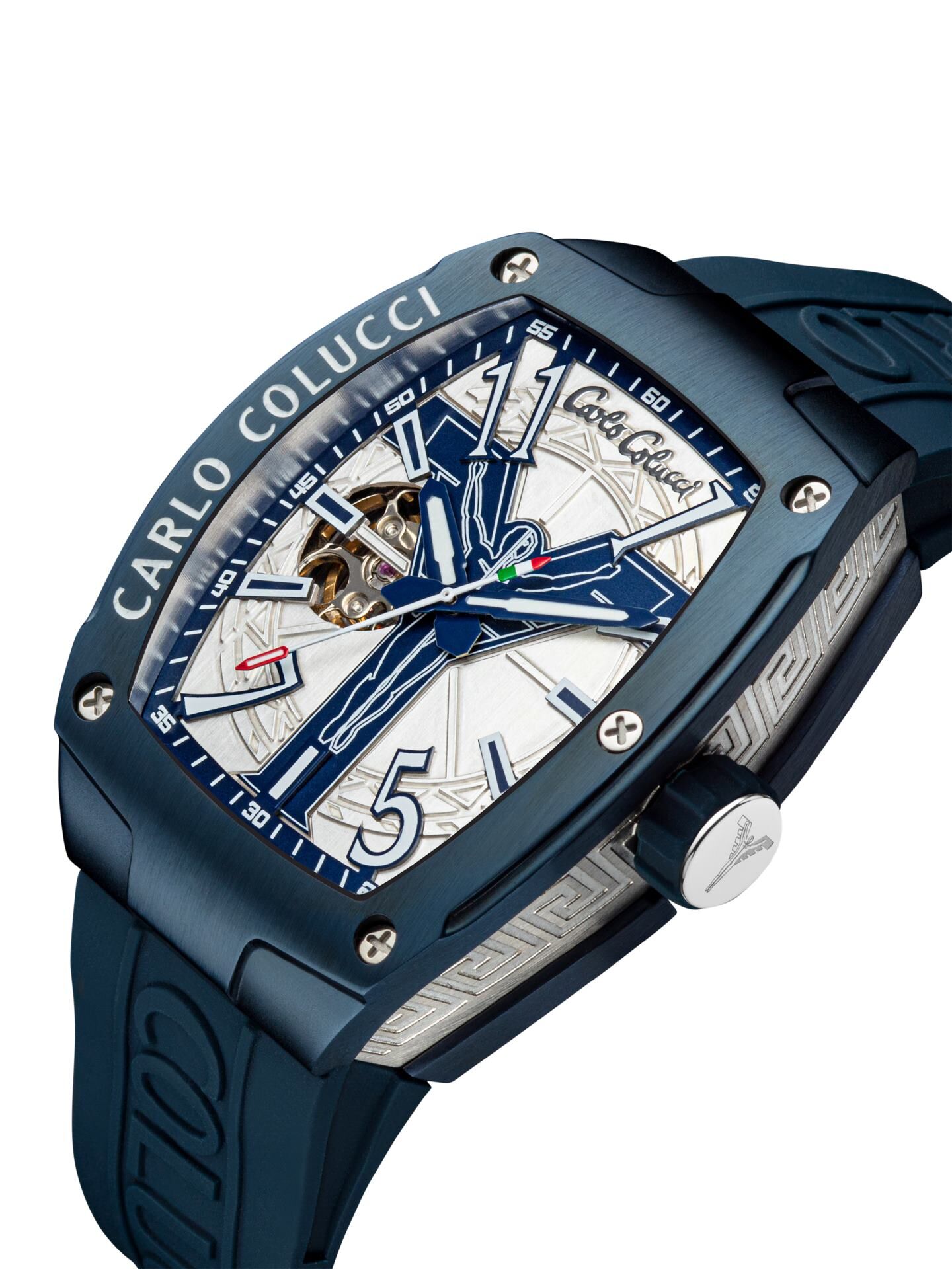  Stainless steel watch with silicone strap