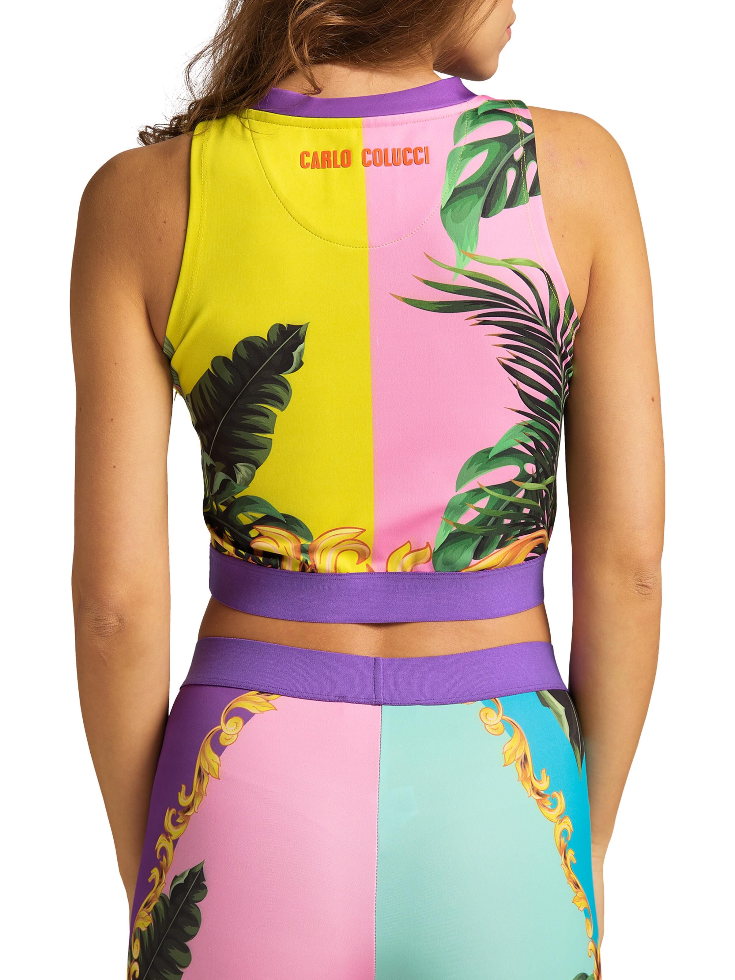 Bunt bedrucktes Racer Top