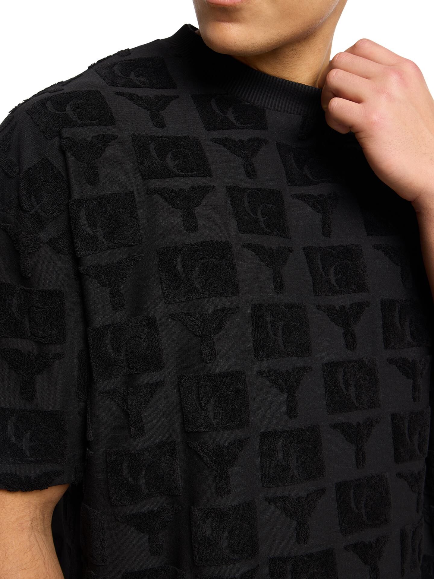 Oversize T-Shirt mit Frotteeinsätzen