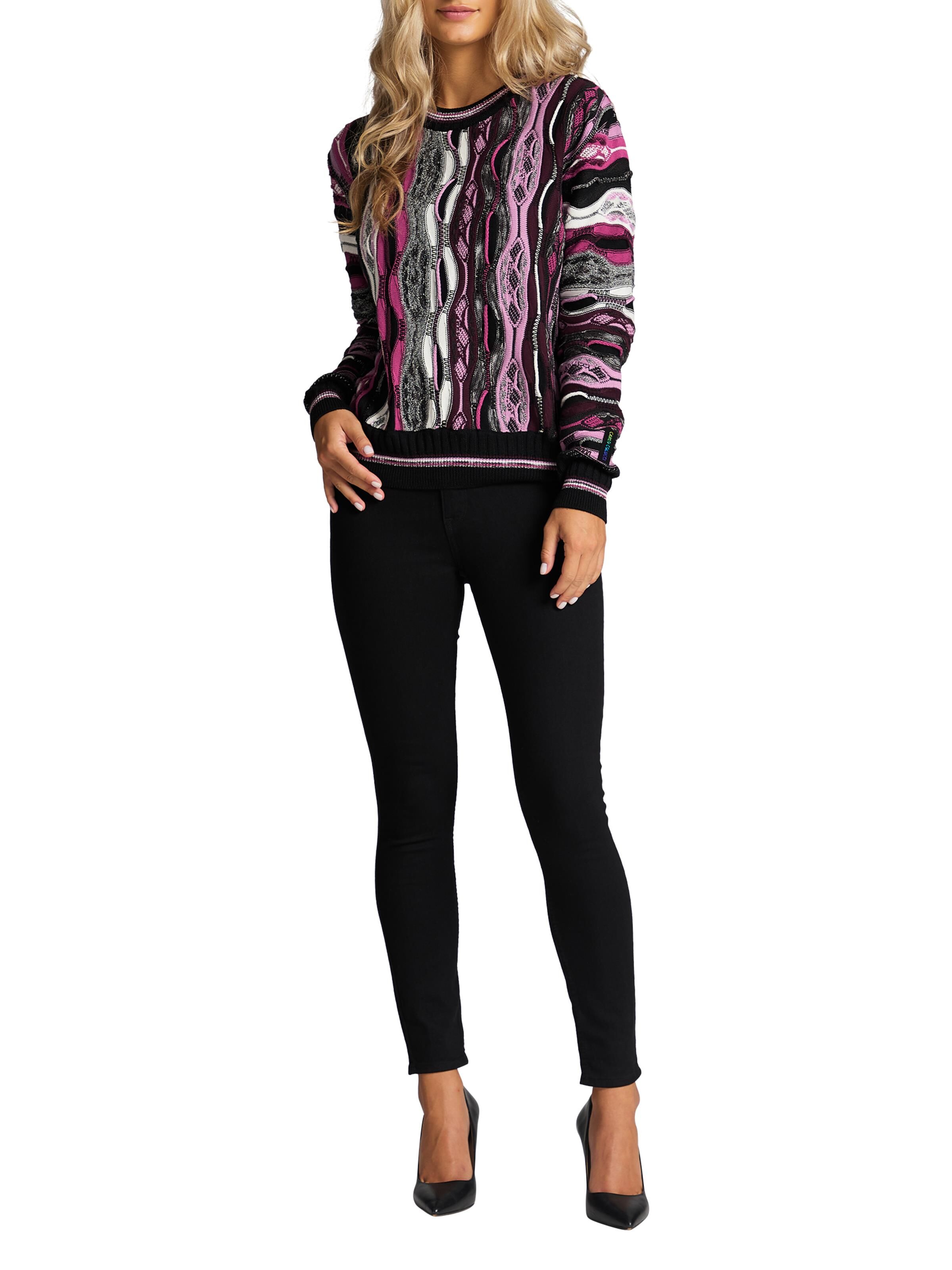 Women jacquard sweater | Anthracite / Violet | XS/34 | DAH-C8705