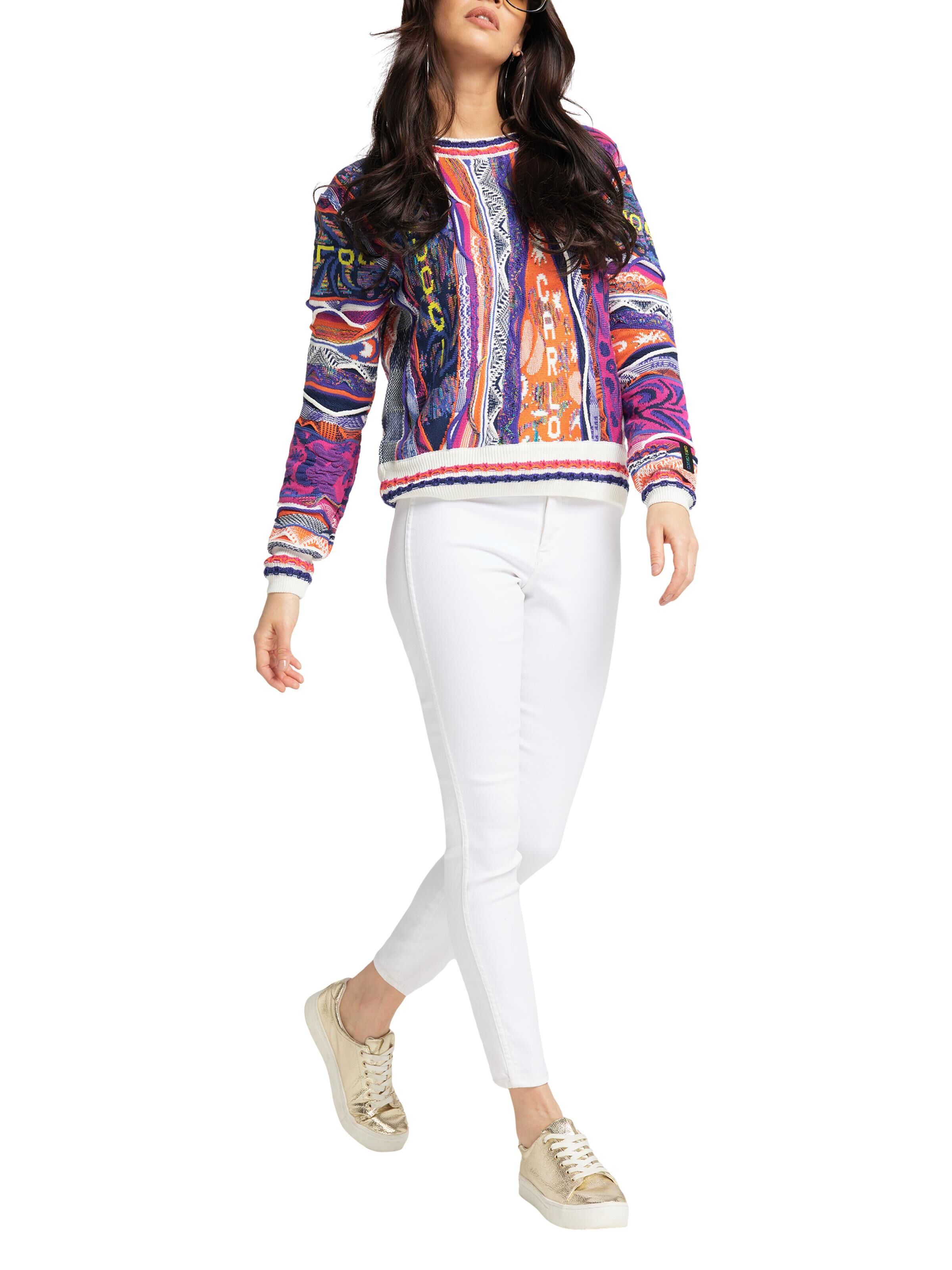  Damen Jacquard Pullover