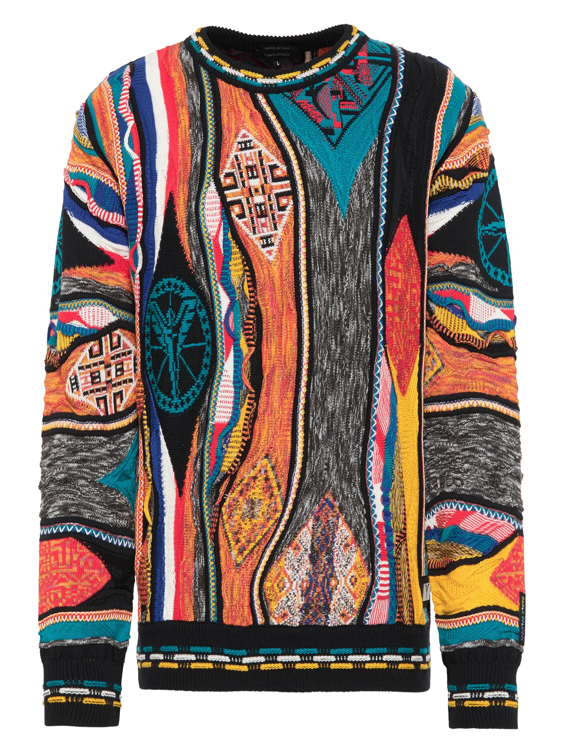 Jaquard Pullover mit Logo Schwarz Rot M DAH-C9911-201-M