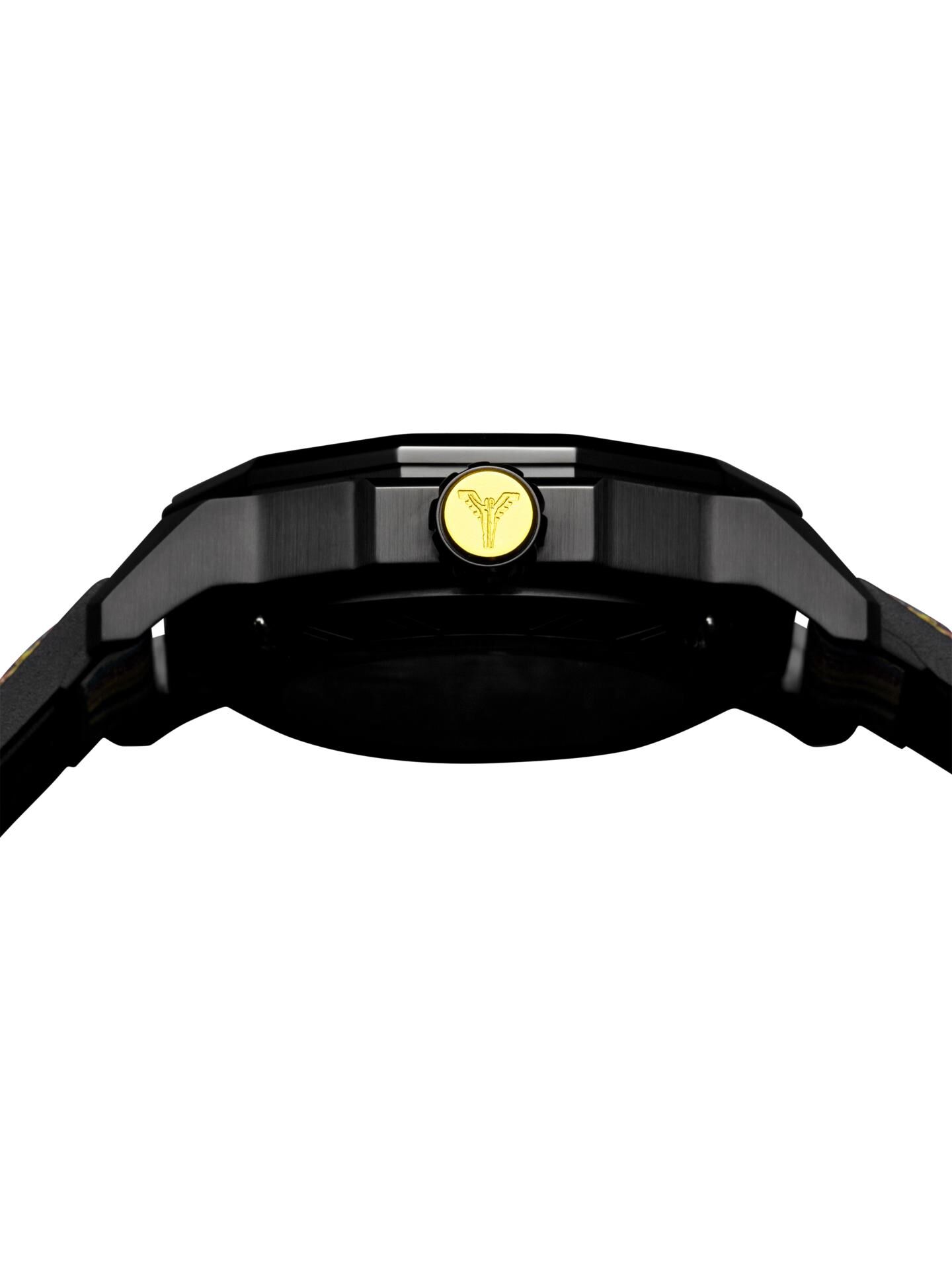 Runde Edelstahluhr mit Silikonarmband