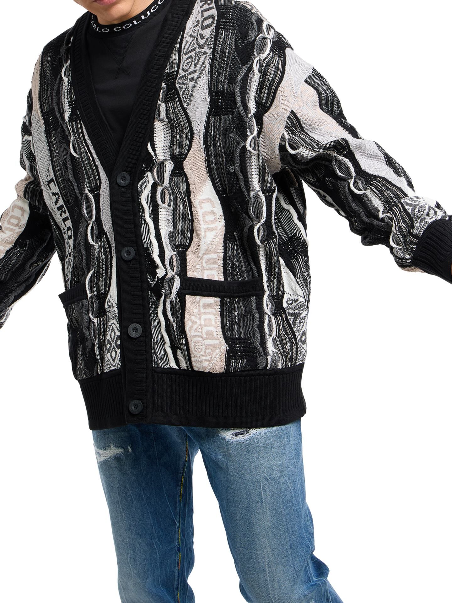 Oversize knit cardigan - 3D Knit
