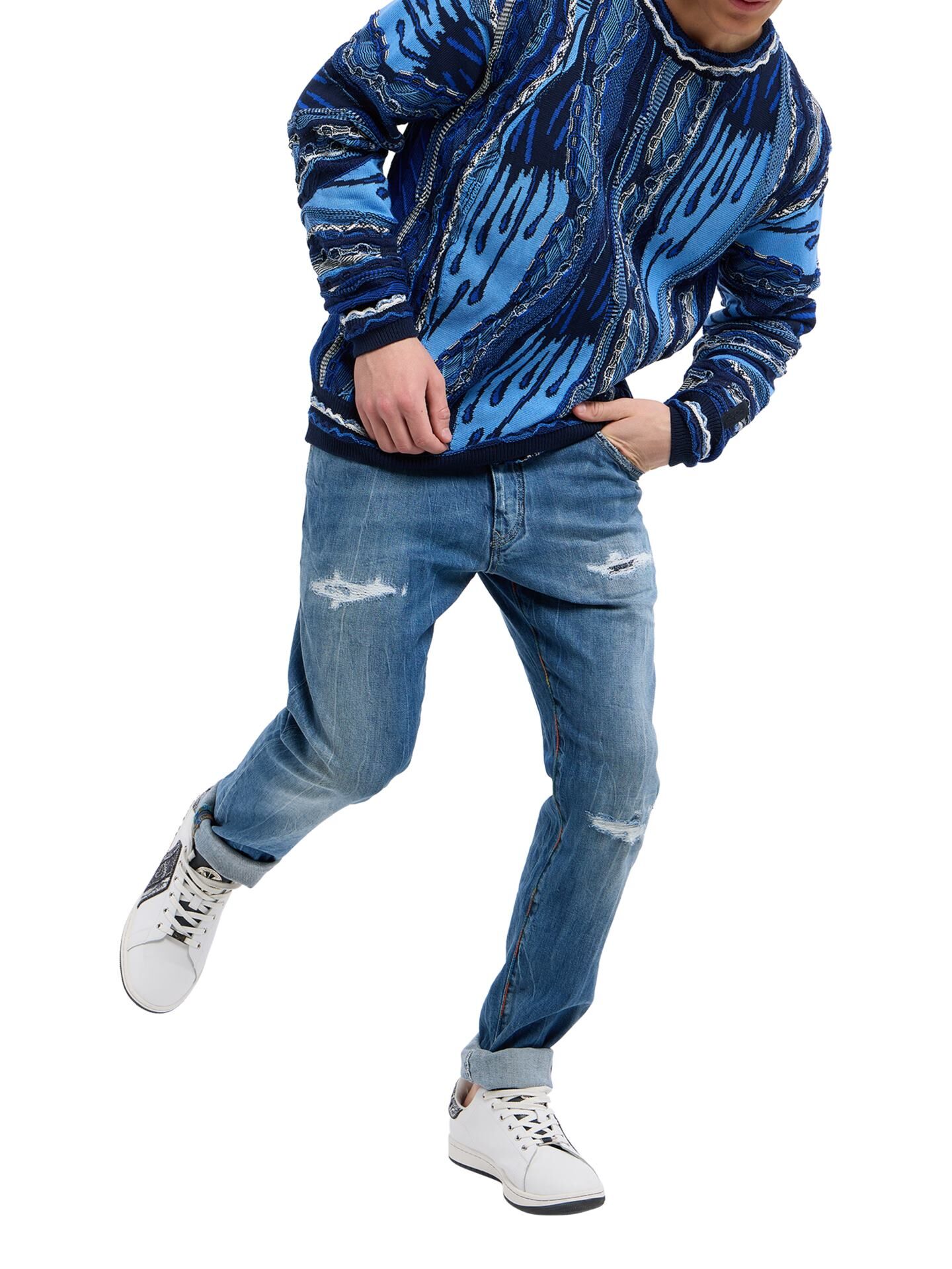 Knit sweater - 3D knit | Navy | L | CC-C12508-101-L