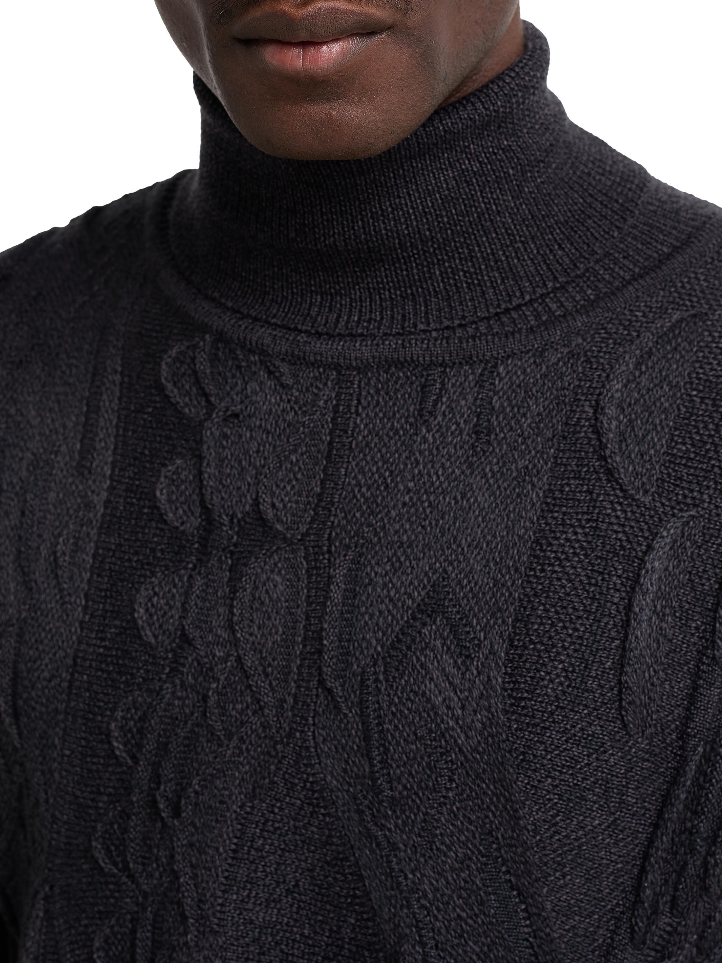 Plain colored turtleneck sweater | Anthracite | L | CC-C11403-21-L