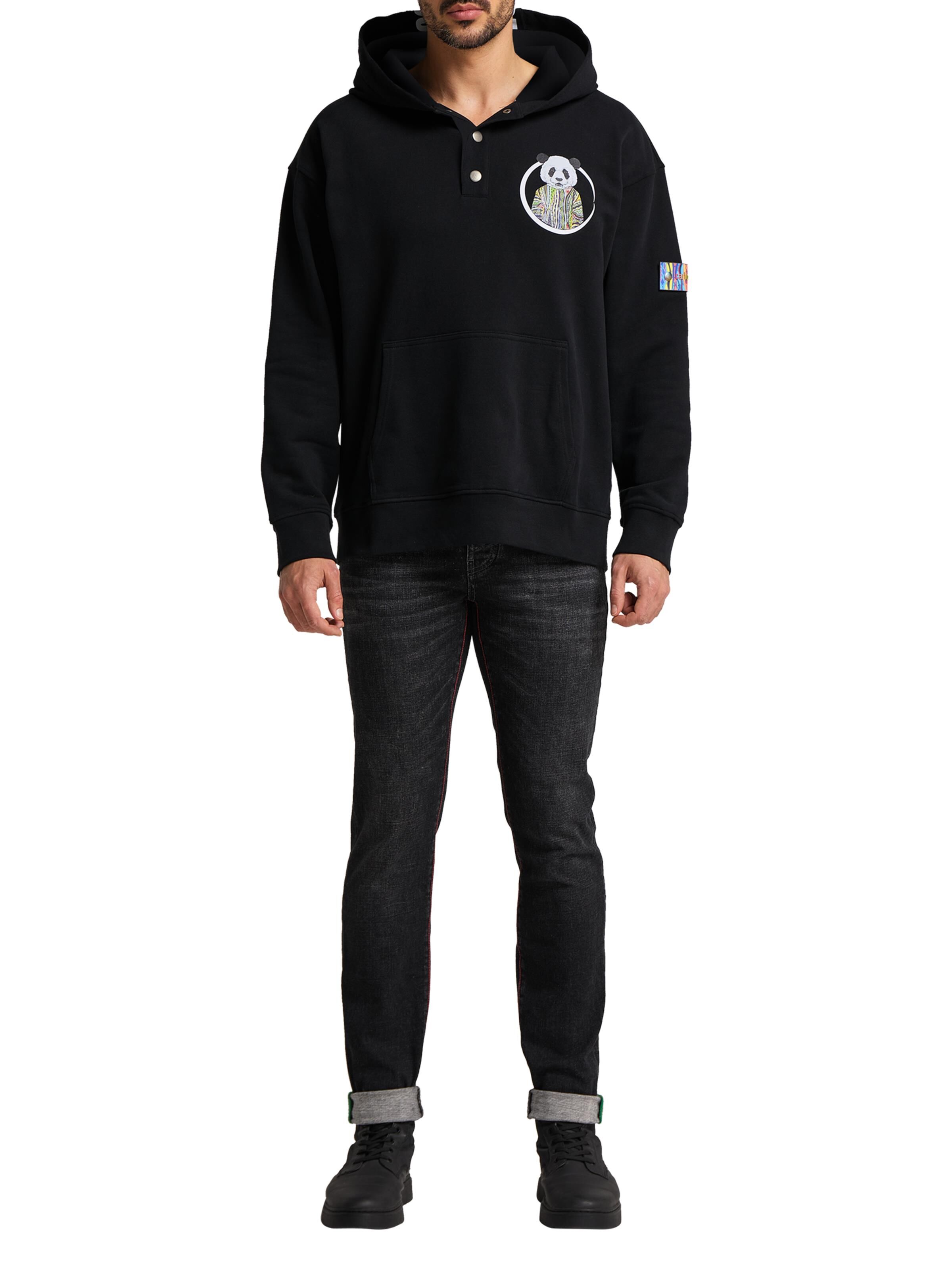 ゴ*ル様 新品正規品6 RUSSELUNOCRAZY REMAKE HOODY Hoody with Pandalucci | Black | M | DAH-C5416-201-M