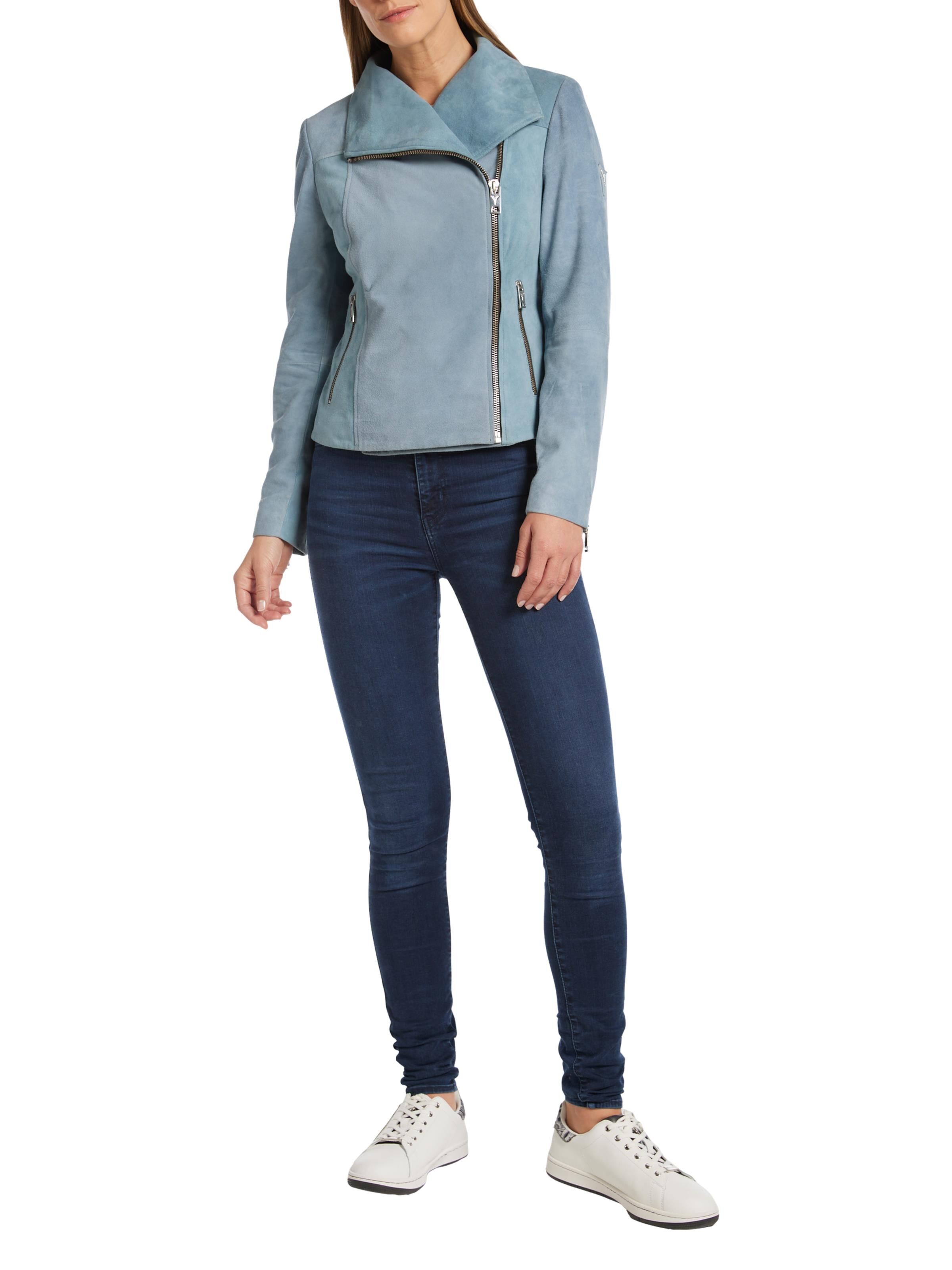 Weiche Velour-Lederjacke