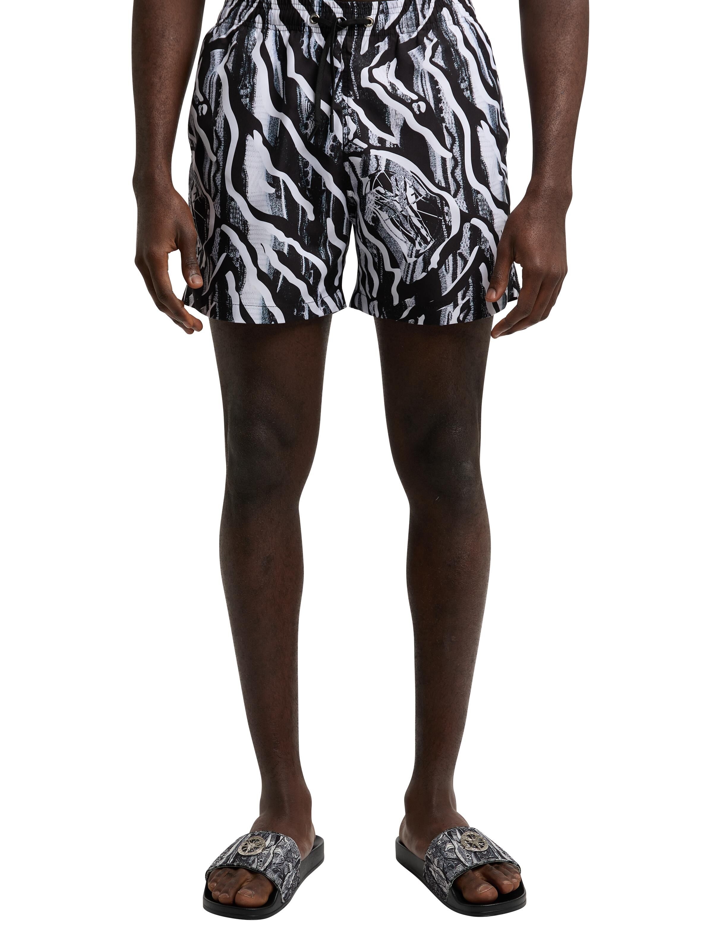 Swim short with animal knit print