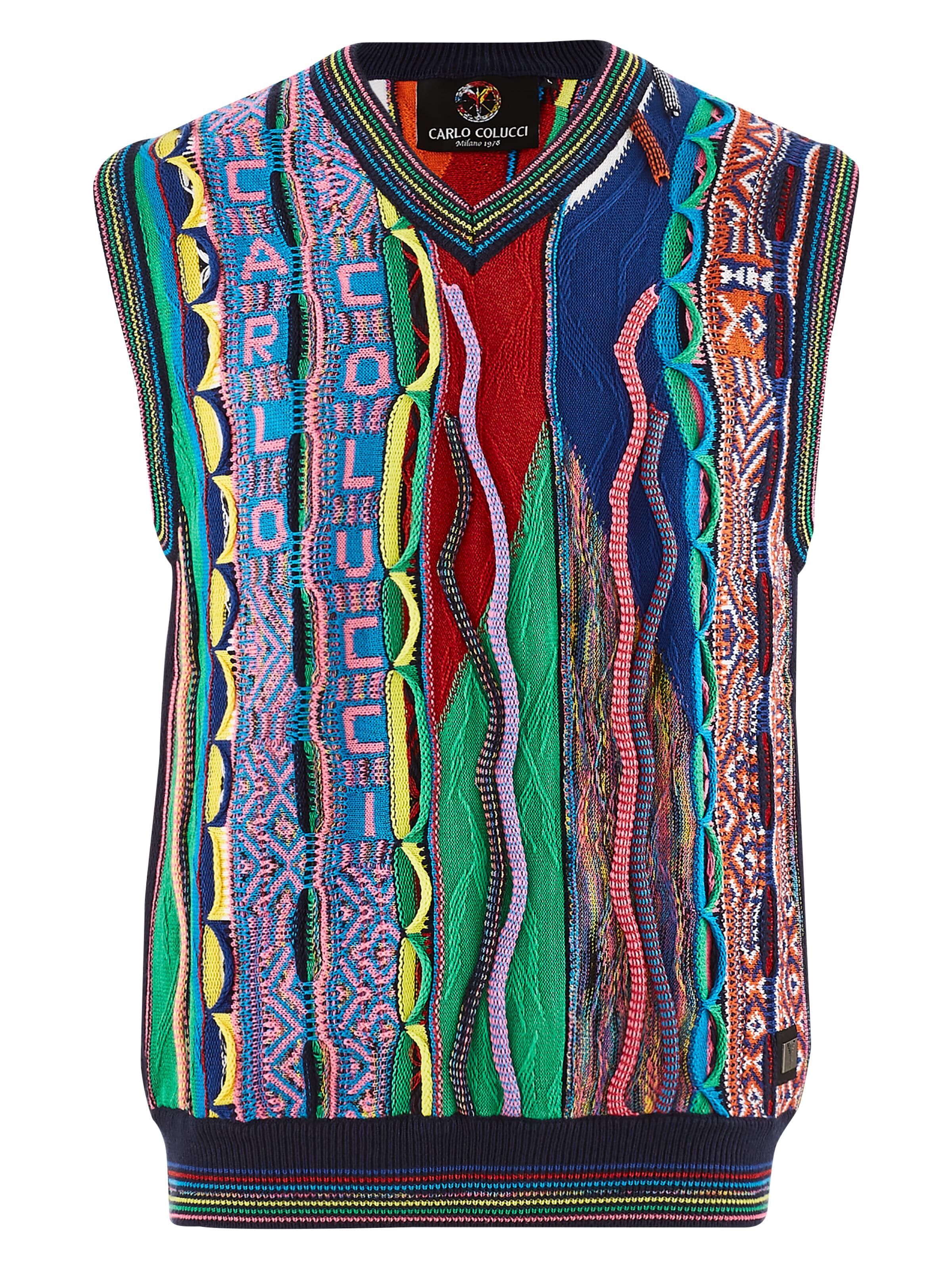 Carlo Colucci Pullunder mit V-neck - L Navy Navy