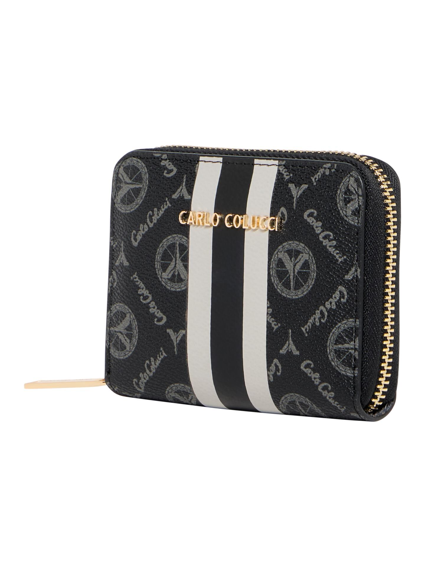 Small wallet with contrasting stripes