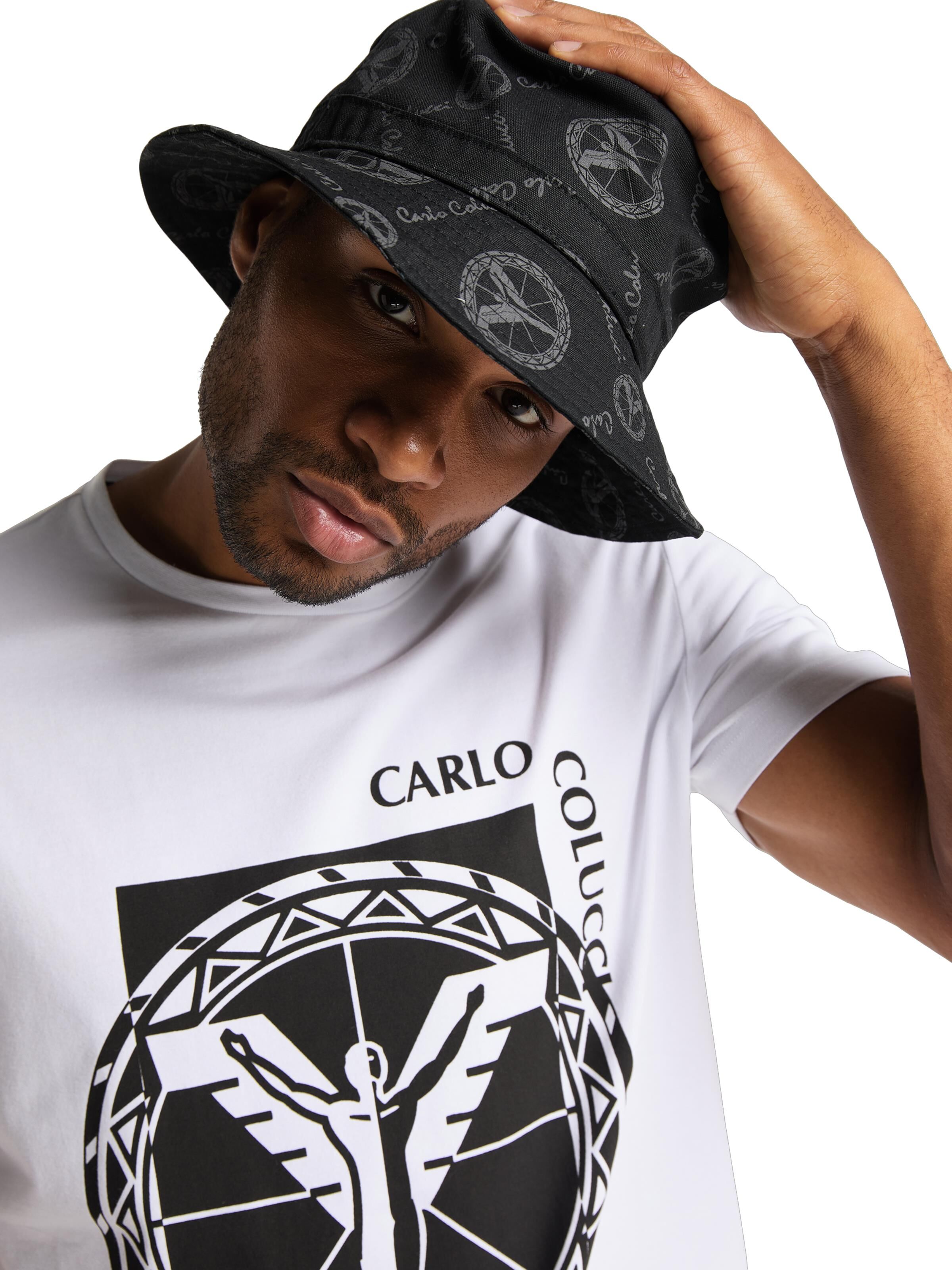  Unisex bucket hat with grey monogram