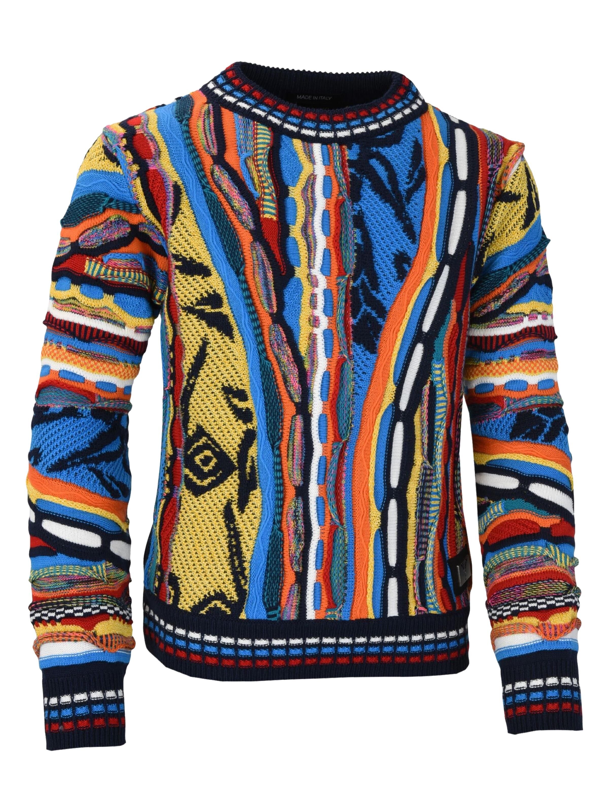 Carlo Colucci Allover Jungen-Strickpullover mit Struktur - Navy 134/140