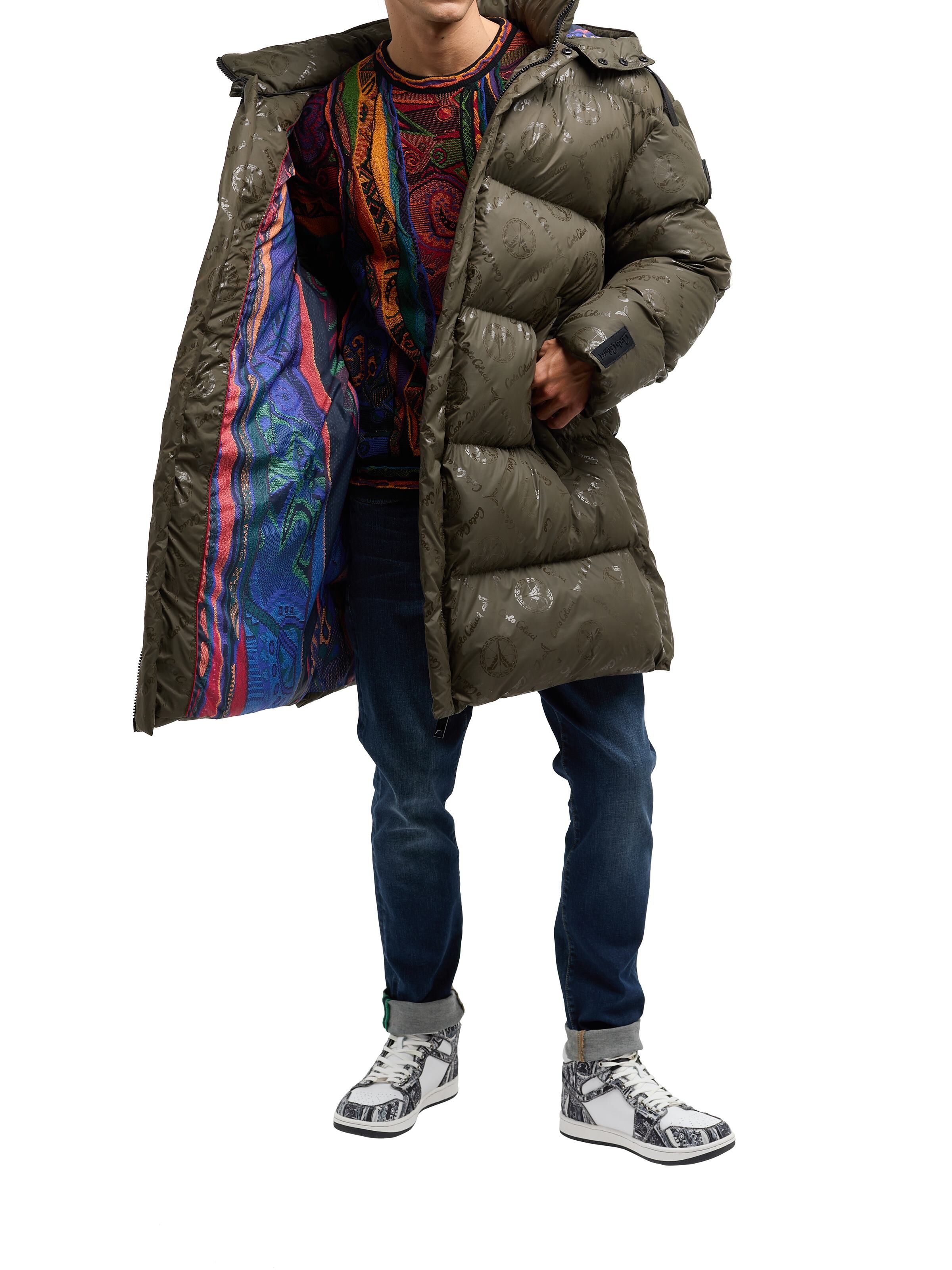 Padded oversize coat with Unique badge