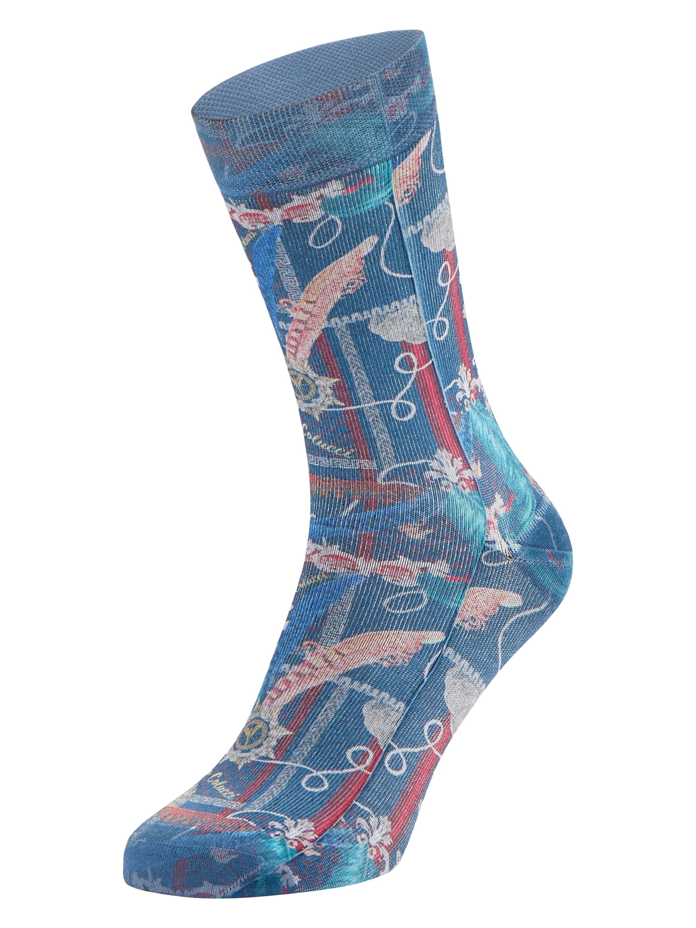 Carlo Colucci Bedruckte Socken, 1er Pack - Navy Navy 39-42