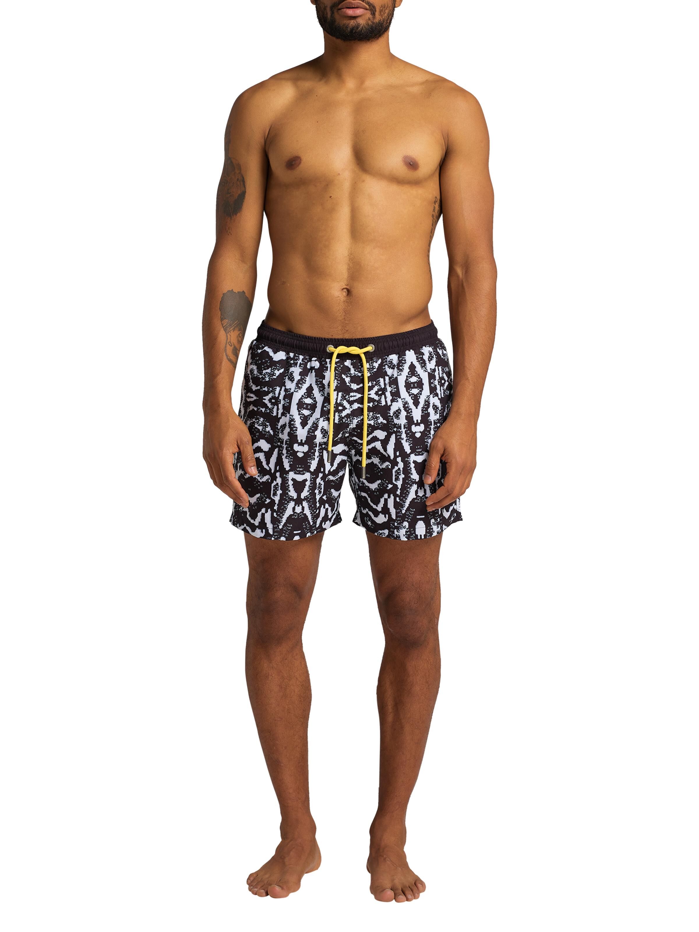 Badeshort mit Strickdruck