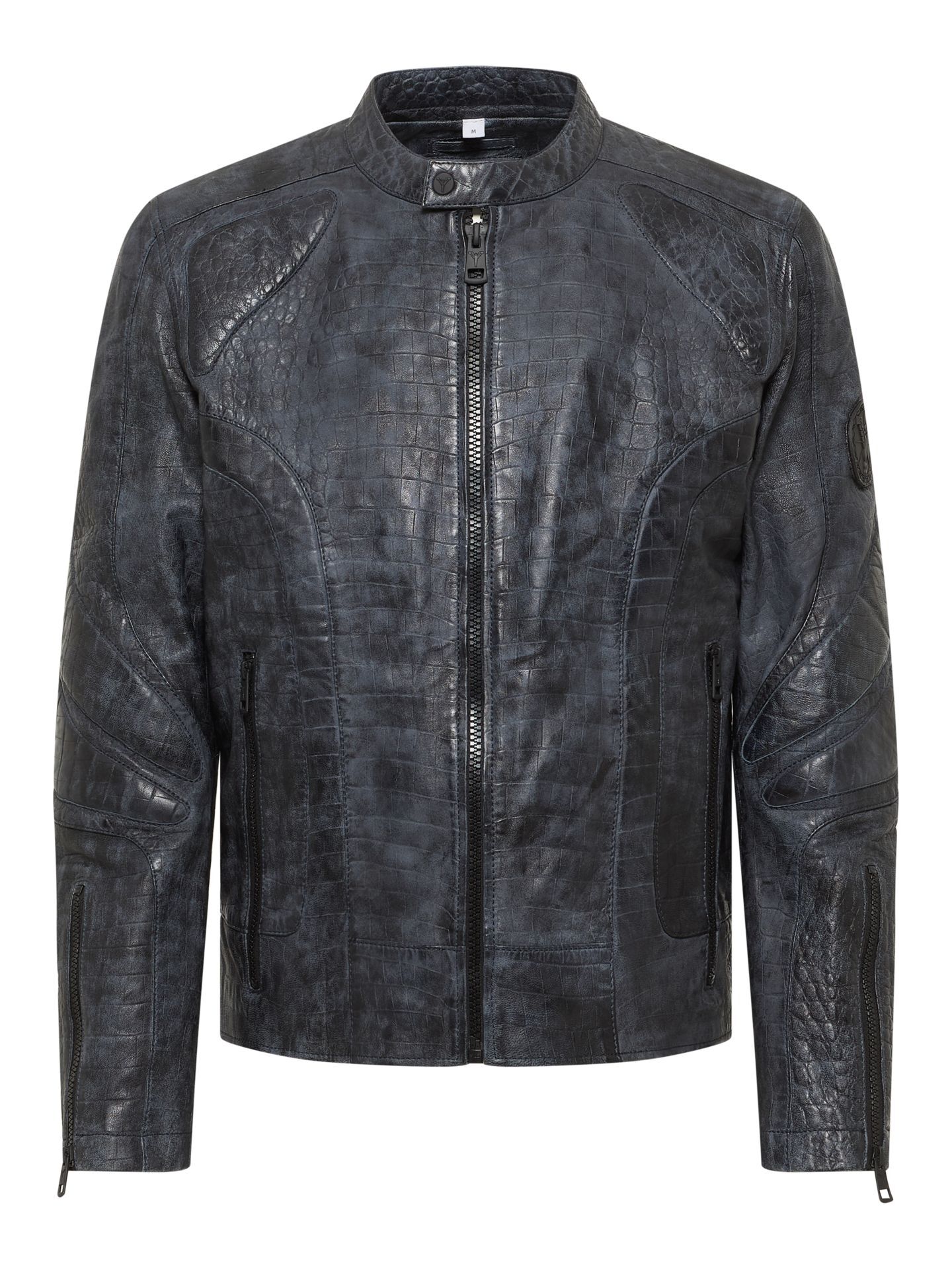 Lederjacke in Krokooptik