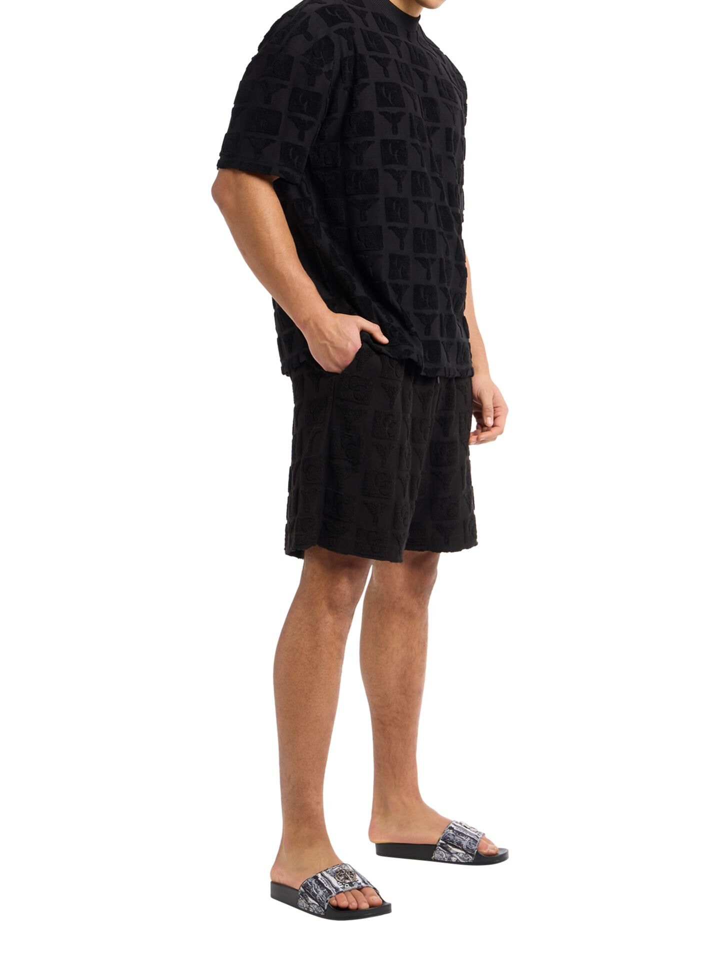 Oversize T-Shirt mit Frotteeinsätzen